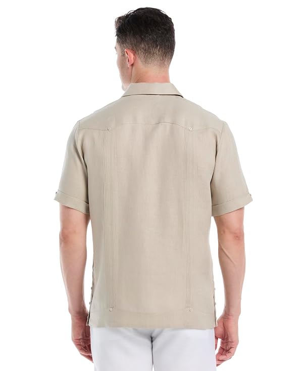 Cubavera Men's 100% Linen Four-Pocket Short Sleeve Button-Down Guayabera Shirt (Size Small - 5X), Island Fossil, Medium by Cubavera - Used condition - Image 2