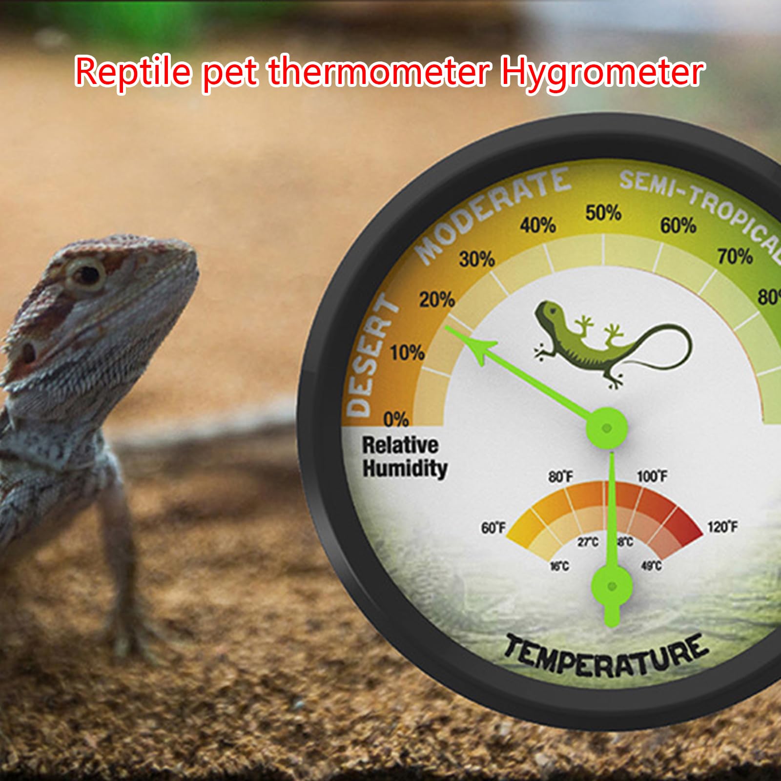 Pet Rearing Box Gauge Temperature Humidity Hygrometer High-Accuracy VivariumTank Supplies 1pc/2Pcs