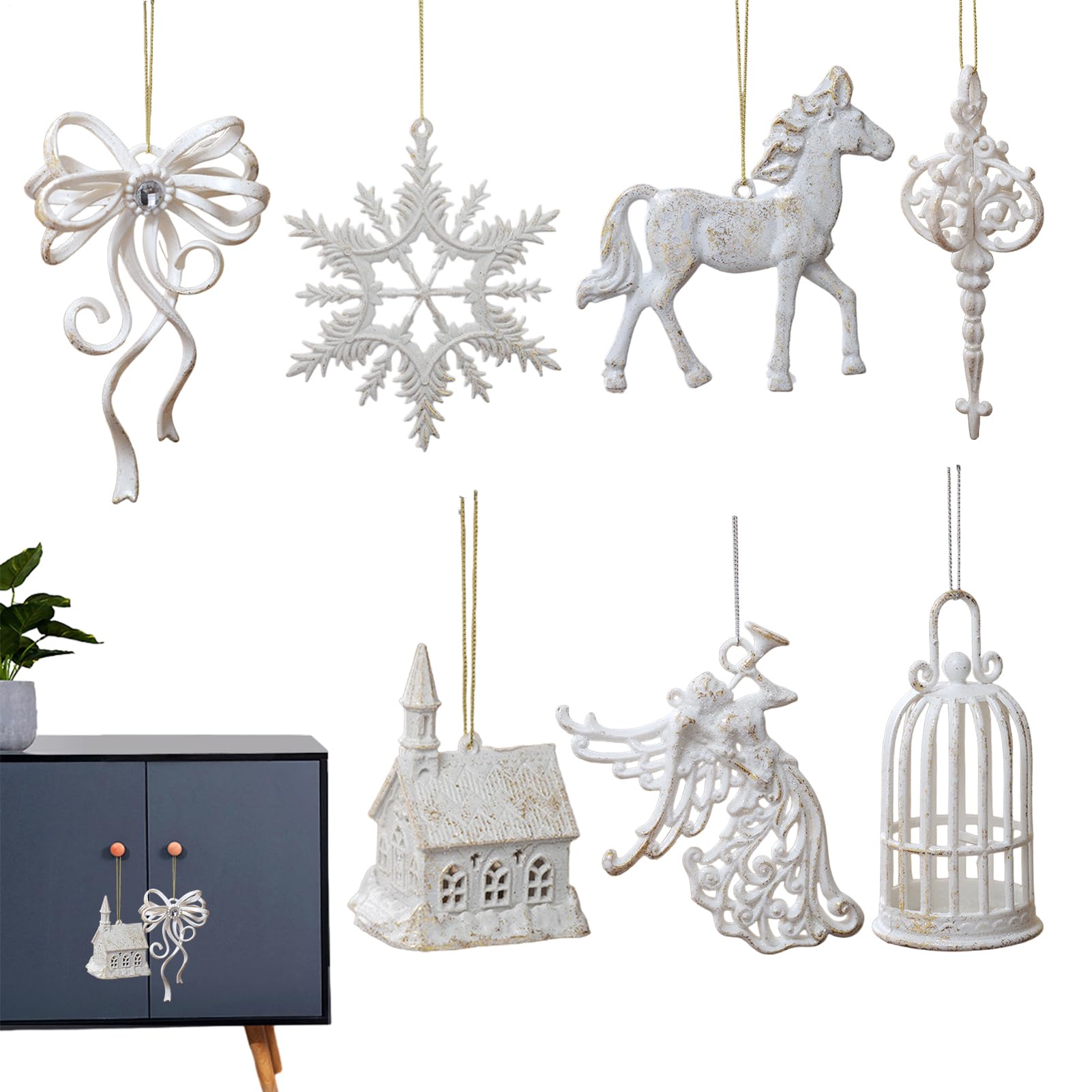Décorations de Noël flocon et ange à suspendre pour sapin intérieur et extérieur