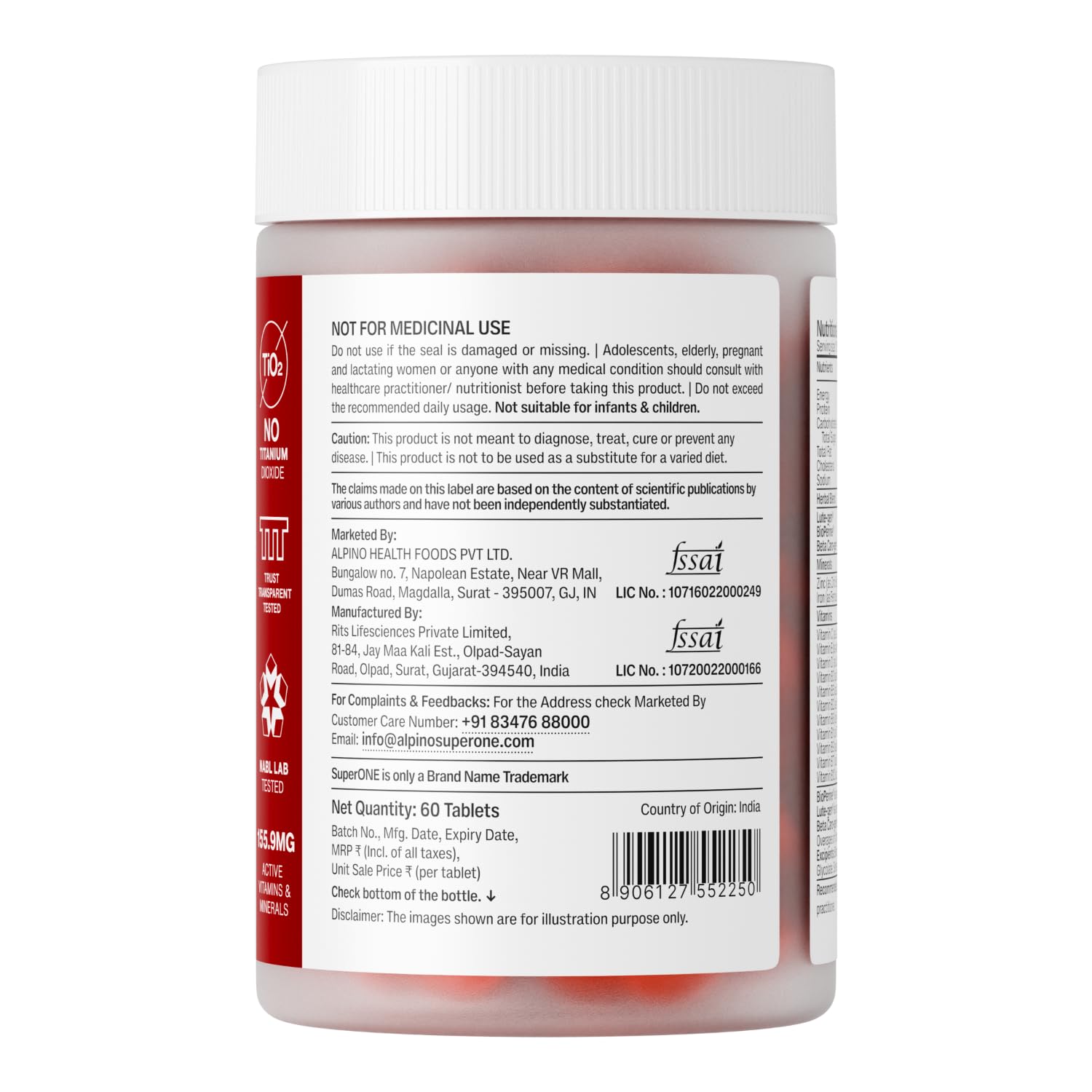 Alpino SuperONE Daily Multivitamin Tablets | Vitamins & Minerals with Zinc, Iron, Vitamin C, D & B-Complex | Energy, Immunity & Bone Support | 60 Tablets 1