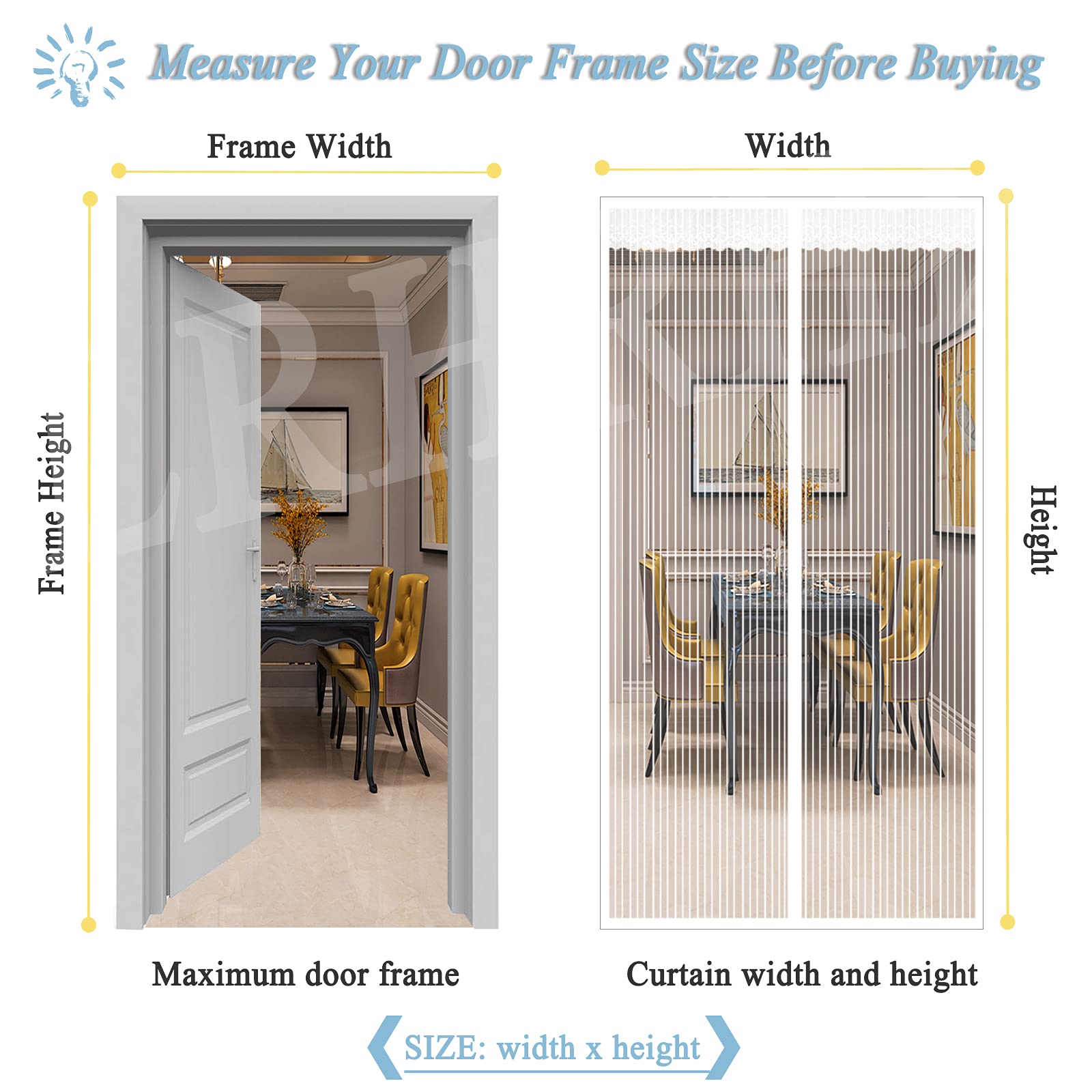 AIFENGL Agnetic Fly Screen Door, Anti Osquito Agnetic Screen Esh