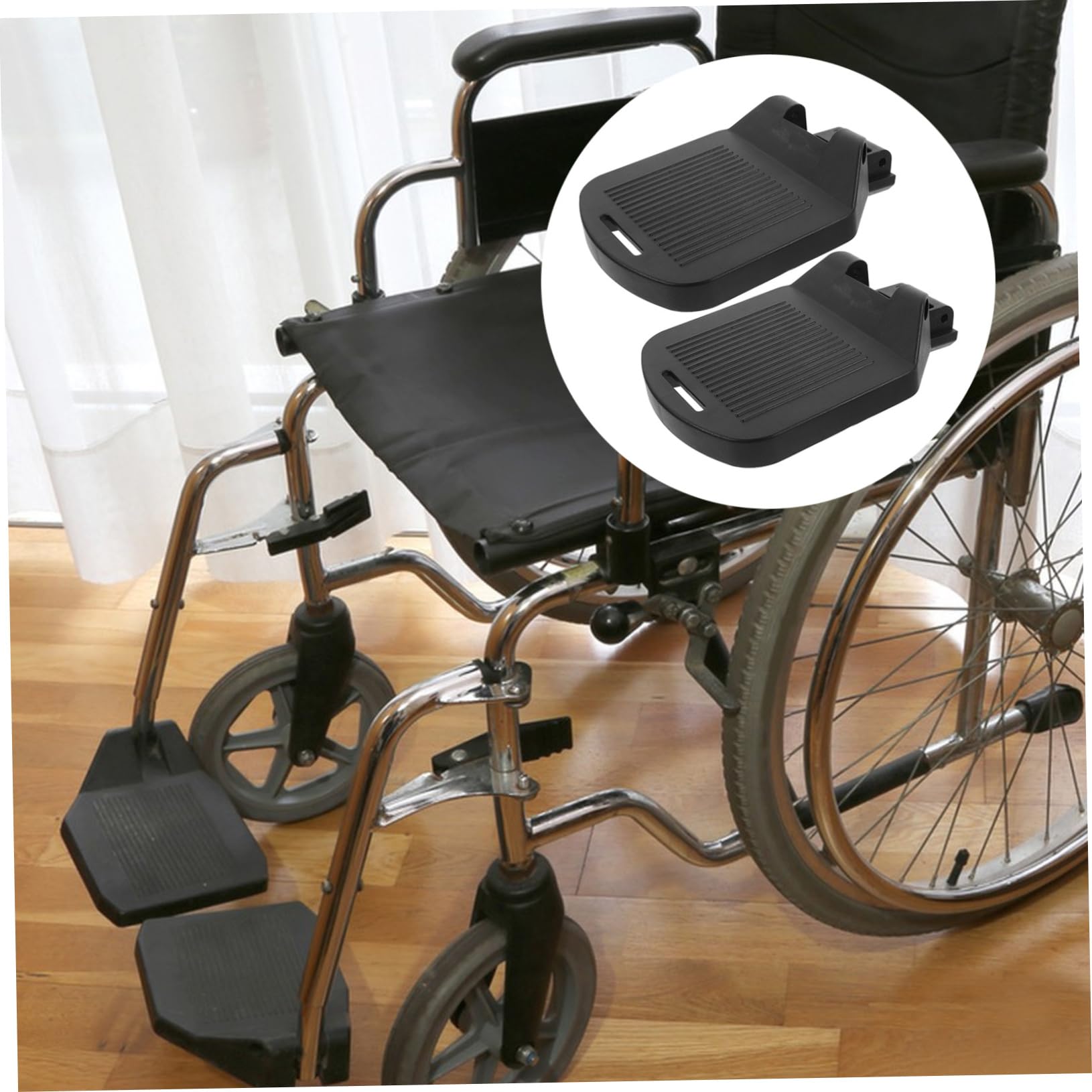 FRCOLOR 2 Reposapiés Ajustables para Silla de Ruedas Almohadilla Antideslizante y Soporte de Pa, Accesorios Confortables para Personas Edades