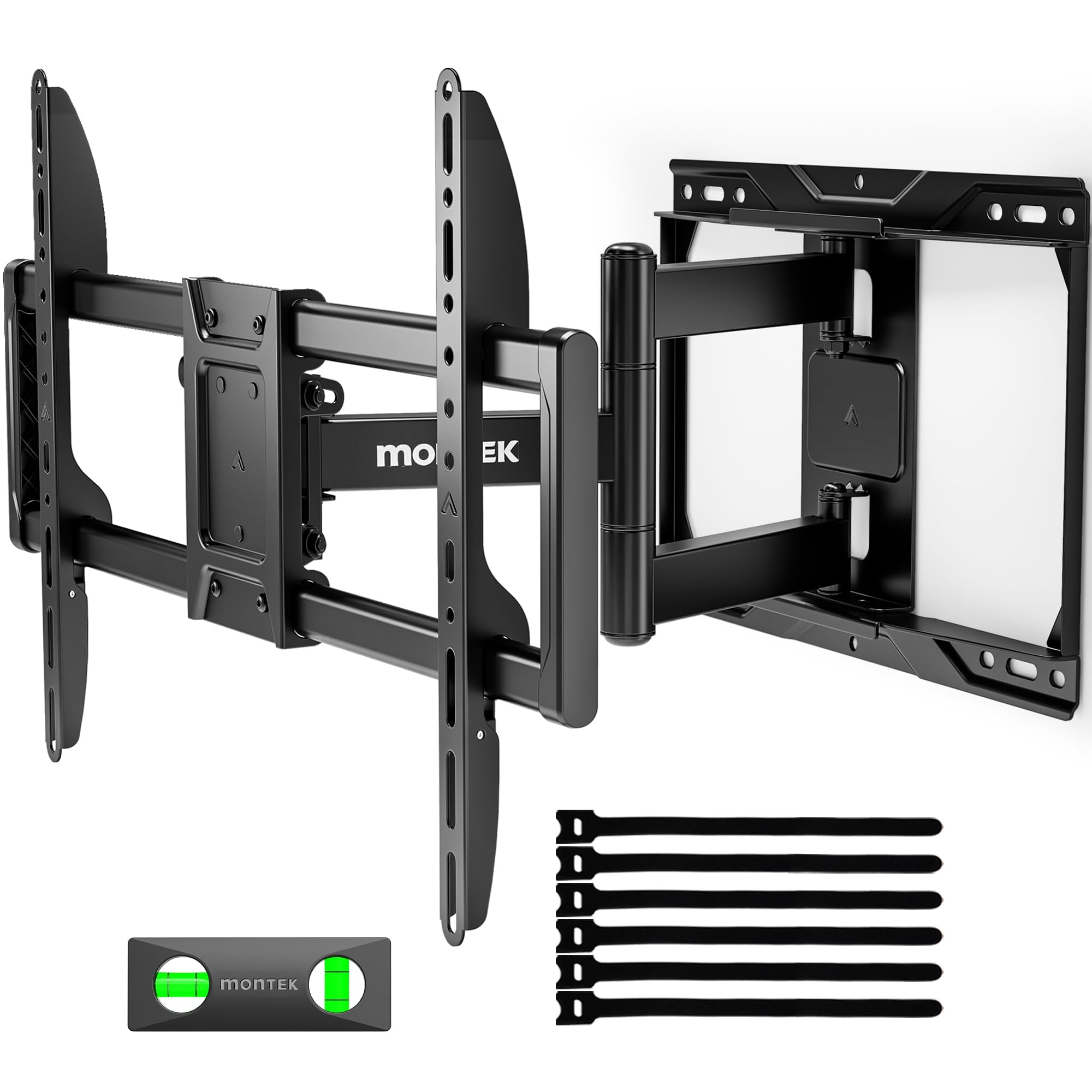 monTEK Full Motion TV Wall Mount for 37-84 Inch TVs, TV Mount Bracket with Articulating Arms, Tool-Free Tilt & Swivel, Extension, Max VESA 600x400mm,