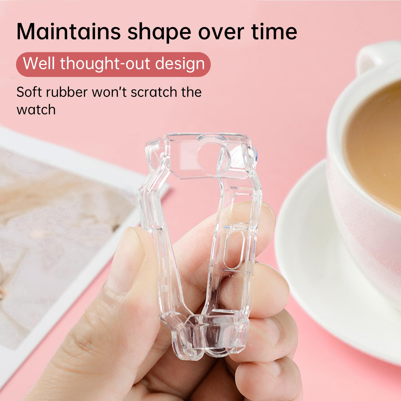 Etui ochronne i ochrona ekranu do imoo Watch Phone X10, zestaw 4w1 kompatybilny, etui ochronne i ochrona ekranu & silikonowy pasek & smycz, chroni kombinowany zestaw do zegarka (X10-Biały)