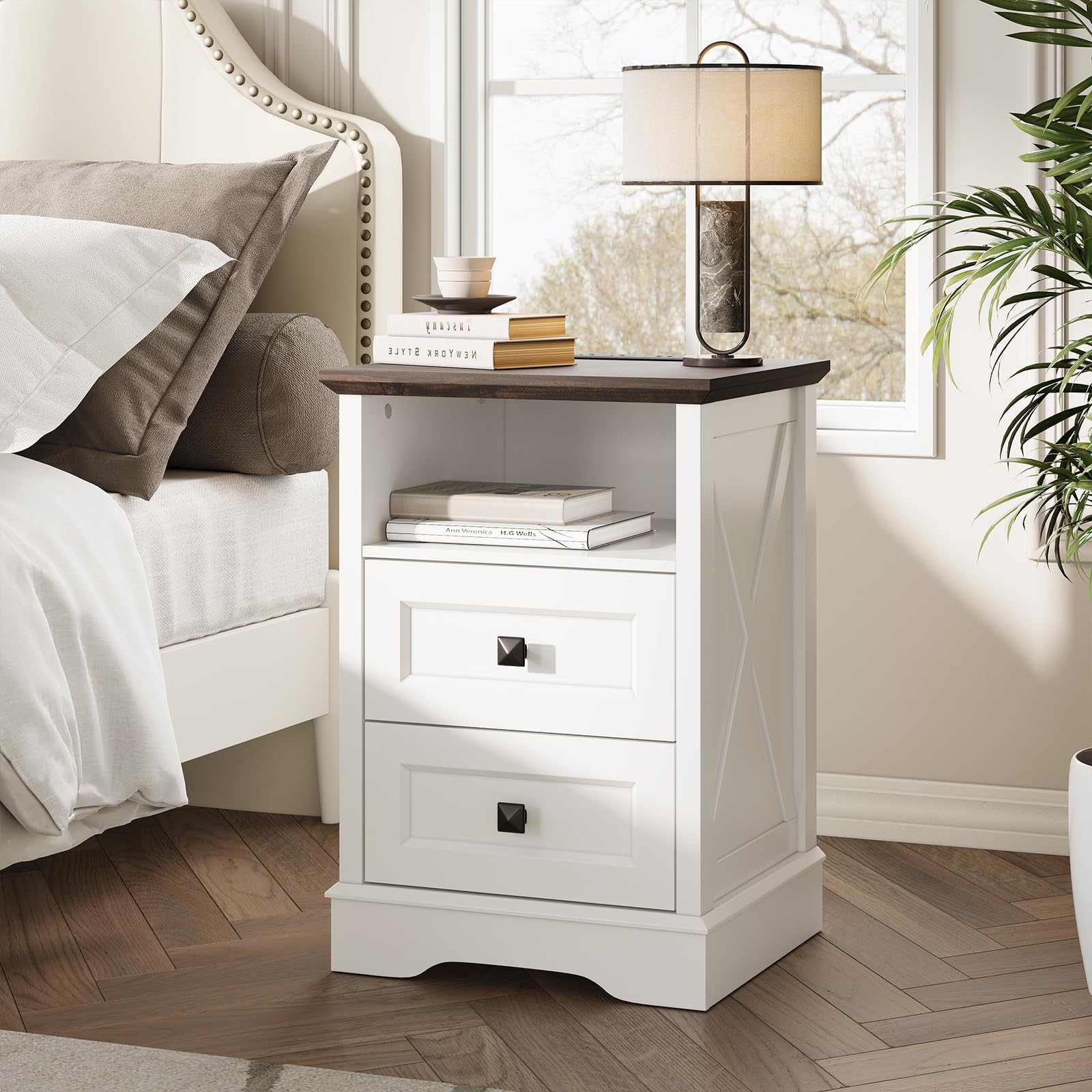 FFBCFDK Farmhouse 2 Drawers Dresser White