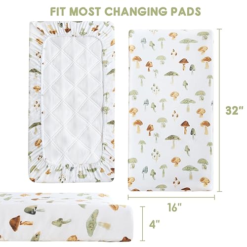 Miniatura 3 de LifeTree Funda para cambiador de muselina para bebés, niñas y niños, 70% viscosa de bambú y 30% algodón, 16 x 32 pulgadas, fundas suaves para