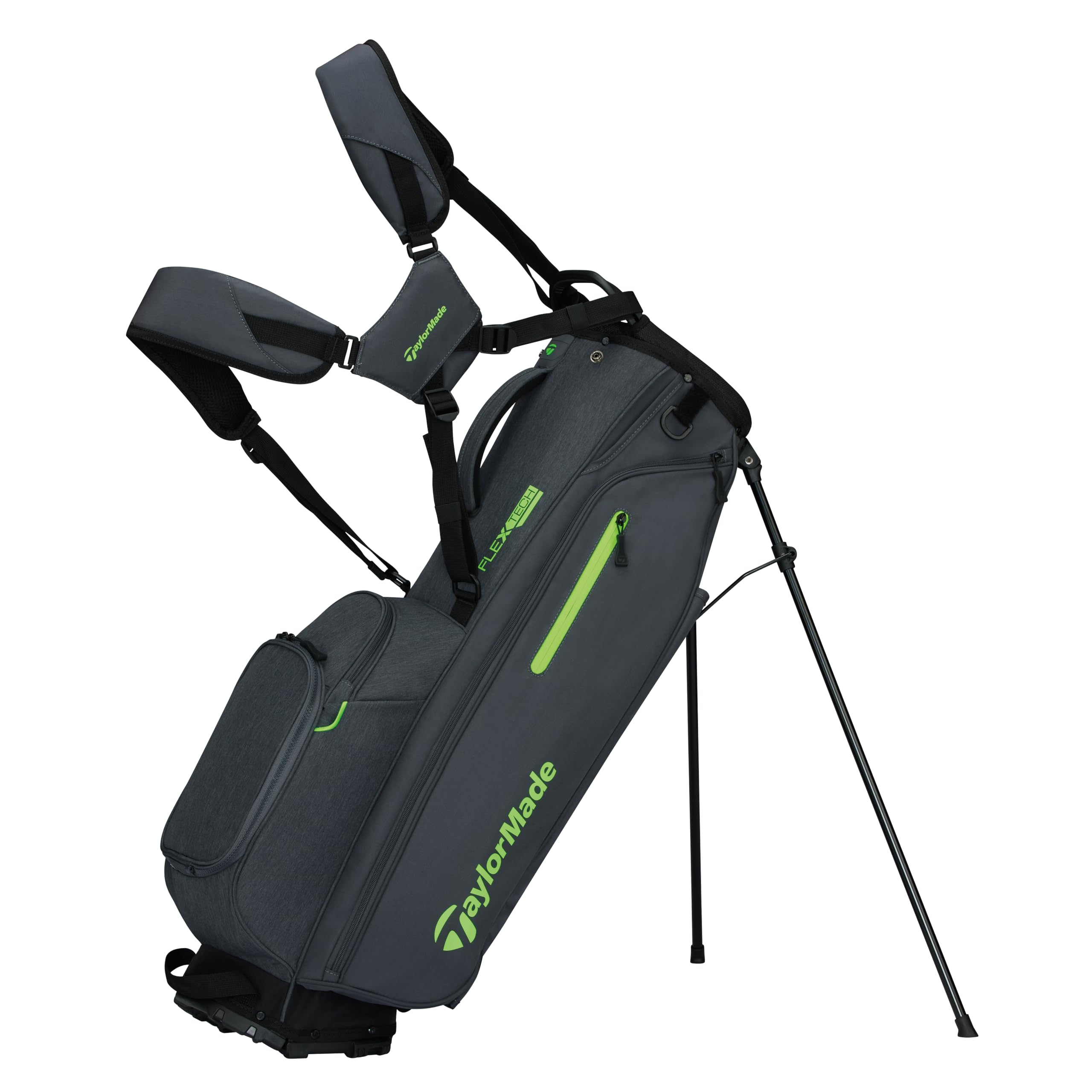 Gold Gear Direct - TaylorMade FlexTech Golf Stand Bag - Grey/Neon Green