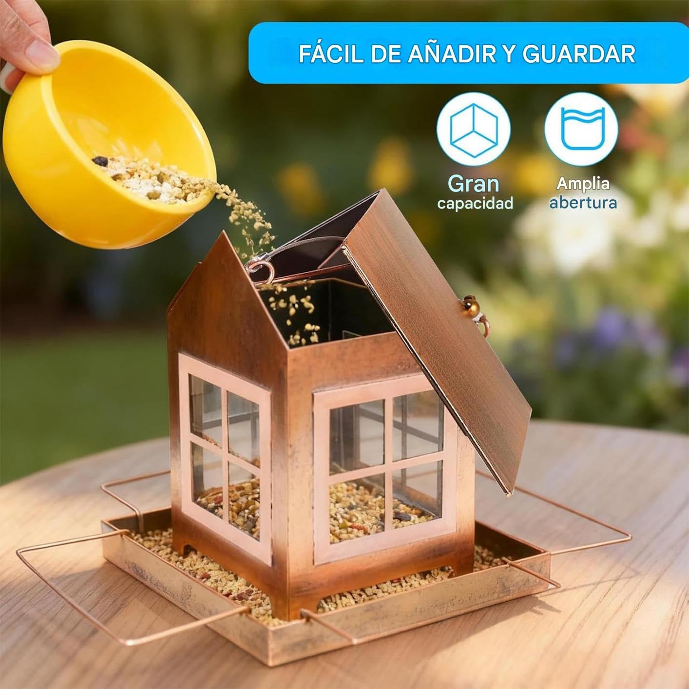 Comederos para Pájaros De Exterior Estación De Alimentación Y Observación | Comederos Para Aves Silvestres Para Exteriores Para Jardín Patio Balcón Terraza Porche Cena