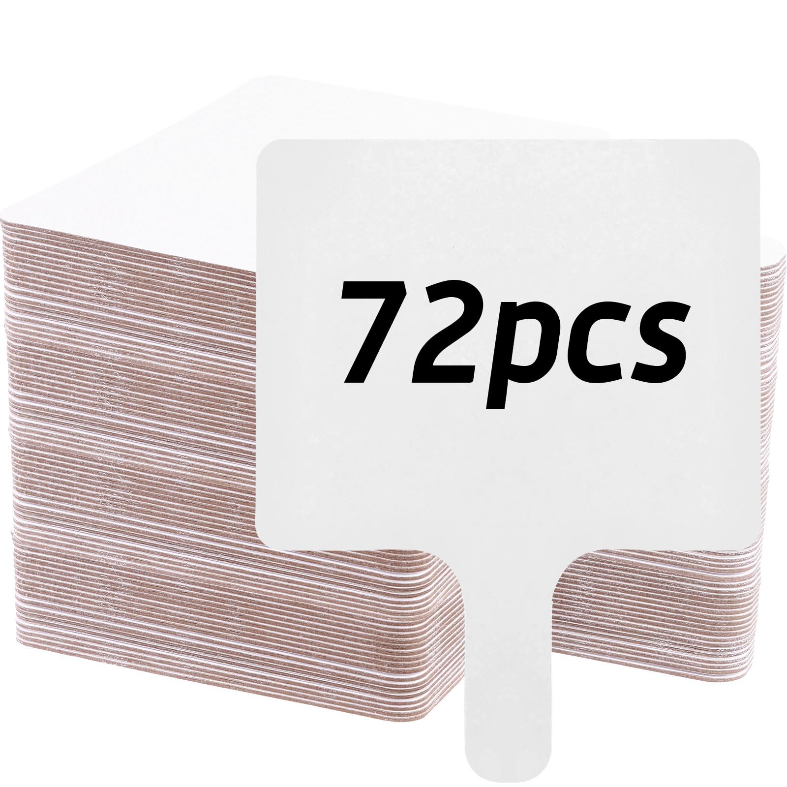 72 Pieces Dry Erase Answer Paddles Handheld Double Sided Paddles Mini White Boards Small White Board Dry Erase Signs Auction Paddles for Students