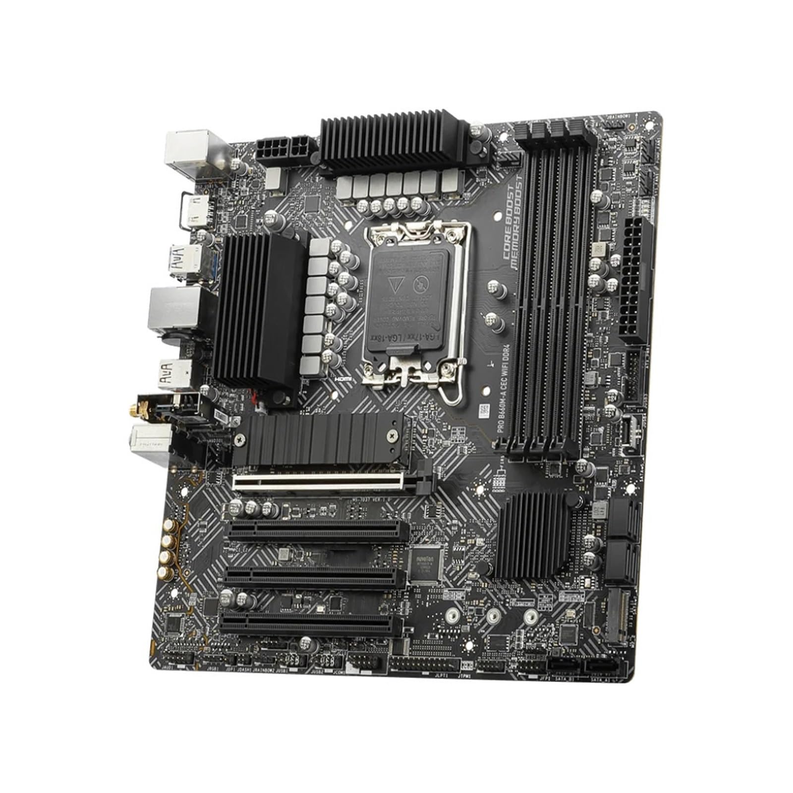 Carte mère PC Carte mère Fit for MSI Pro B660M-A CEC WiFi DDR4 B660 LGA1700 Compatible avec processeurs i5-12400F/13400F i7-12700F i3-12100F HDMI Micro-ATX M.2