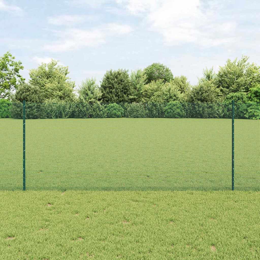 Green Steel Garden Fence Panel 1000 x 270 x 100 cm con 88 postes & Hardware Modern Outdoor Privacy Screen for Yard Patio Dog Barrier Easy Assembly