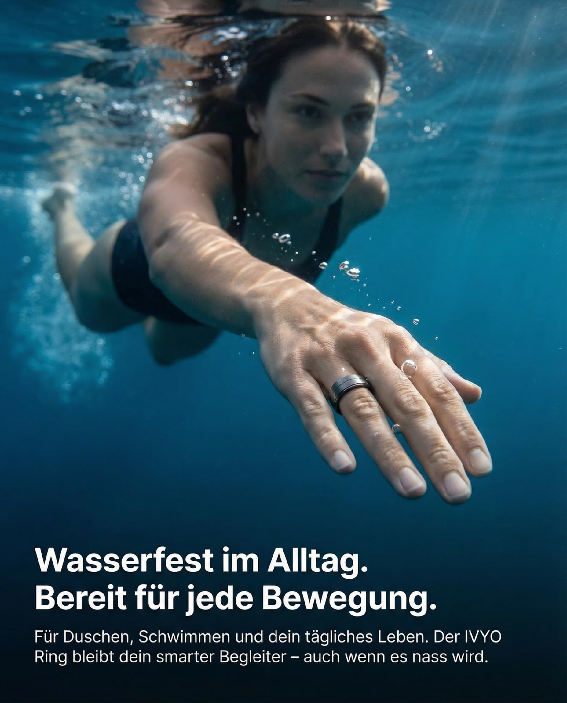 IVYO Smart Ring – Premium Gesundheitsring & Fitness Tracker ohne ABO – 24/7 Messung von Schlaf, Herzfrequenz, HRV, Stress & SpO2 – Ultraleicht, Wasserdicht & 7 Tage Akku