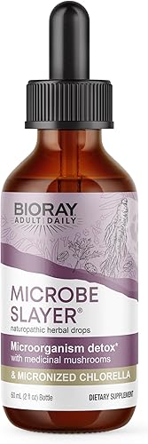 BIORAY Daily Microbe Slayer - 2 onzas líquidas - Promueve el equilibrio de los microbios intestinales y nutre el hígado - Sin OMG, vegetariano, sin