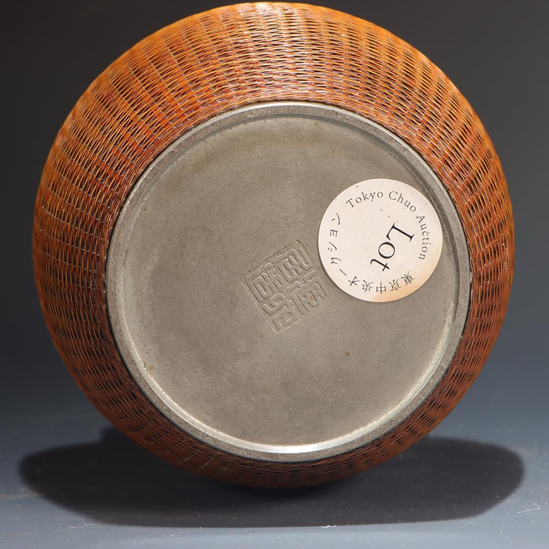 T☆御錫屋天下一美作守 作 古錫 四耳壺 茶壺