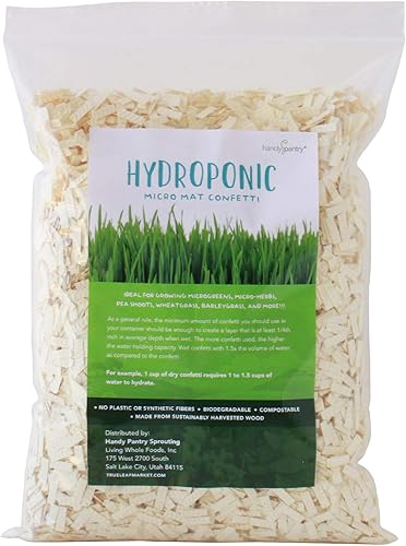 Miniatura 9 de Micro Mat Hydroponic Confetti - Bolsa de 5 libras - Medio de cultivo compostable para microgreens y pasto de trigo - Alta capacidad de retención de