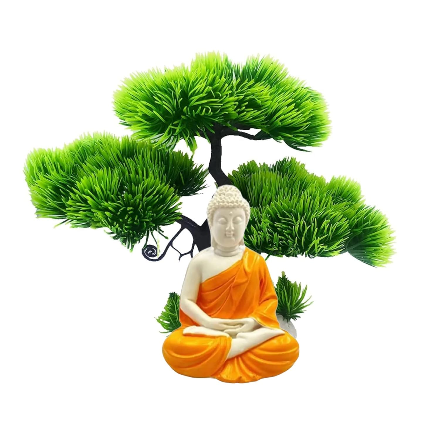 GAURVI ENTERPRISES Buddha Statue with Artificial Bonsai or Aquarium Pond Fountains and Water Fall Decorations or Fish Tank (Orange Buddha with Artificial Bonsa) (B0D8VRJ29B) Amazon Price History, Amazon Price Tracker