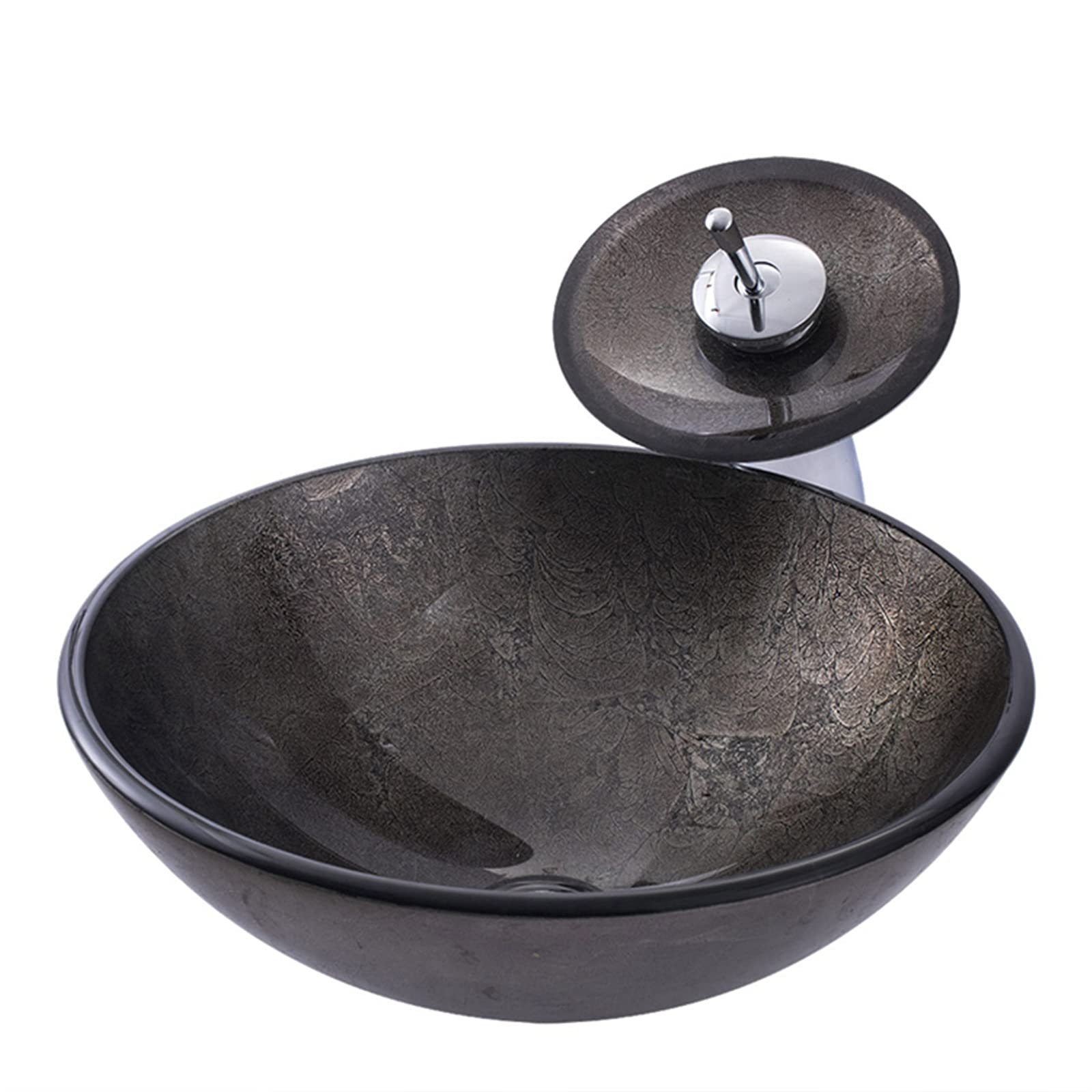 Umywalka łazienkowa nablatowa, ceramiczna umywalka nablatowa okrągła 15-calowa artystyczna umywalka nablatowa z porcelany,