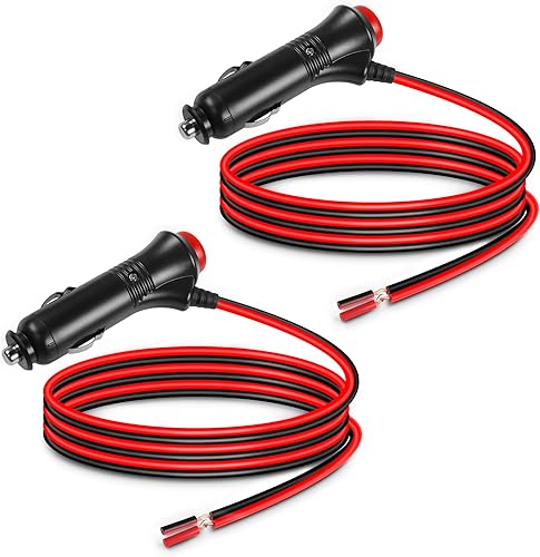 Enchufe de alimentación para encendedor de cigarrillos de 12 V con botón de interruptor integrado, cable macho para encendedor de cigarrillos de