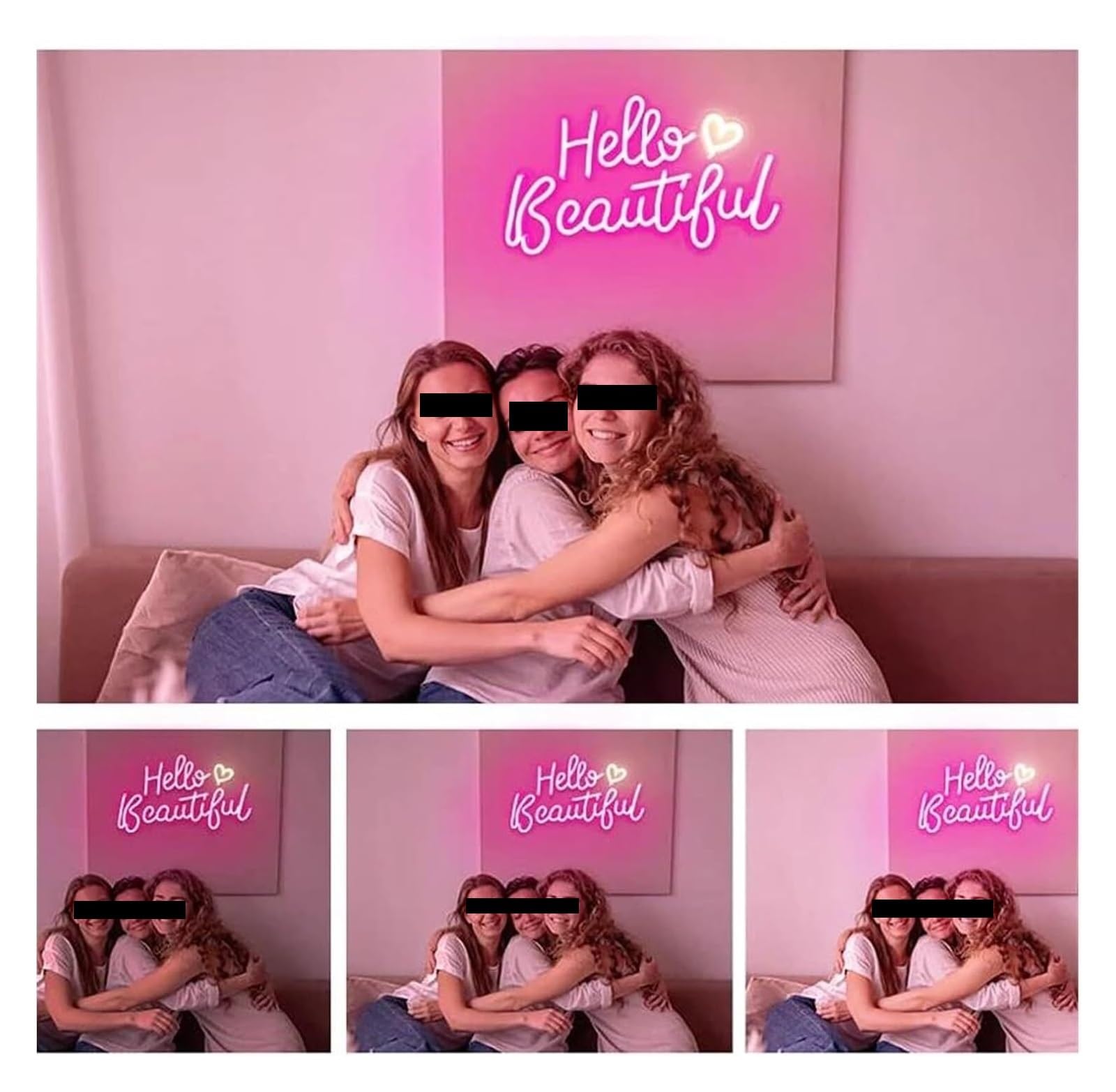Segno di luce al neon Lampada al neon per creare un'atmosfera rilassante, insegna "Ciao, bella camera da letto, casa, arte, festa di nozze"(A)