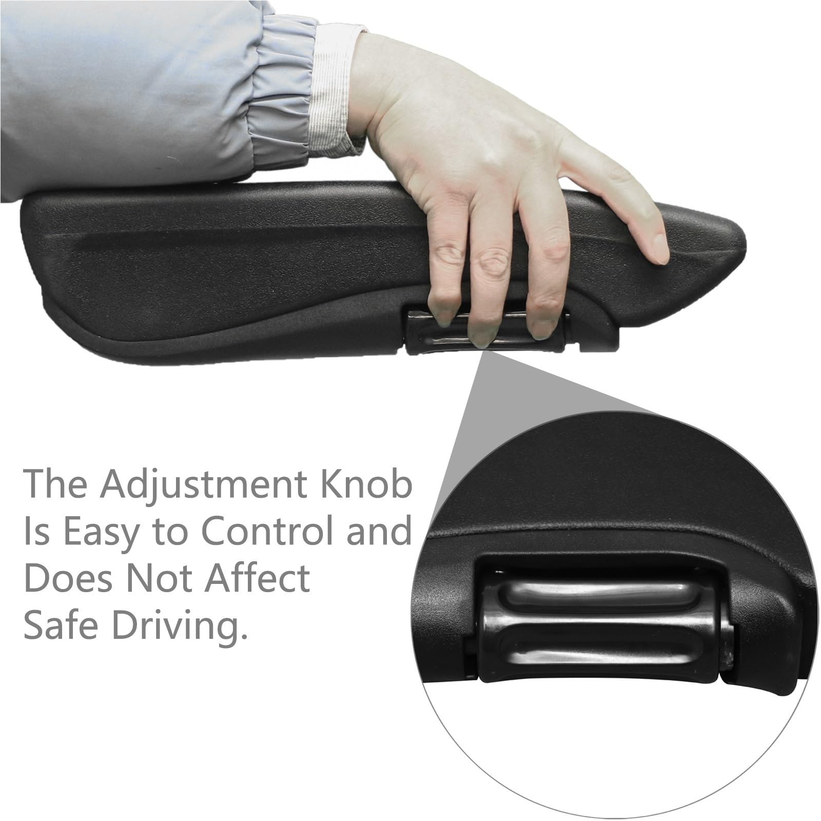 Bandeja de Silicona para Consola Apoyabrazos ajustable y resistente al desgaste, Compatible con coches, camiones, autocaravanas y camionetas.(Left hand black)