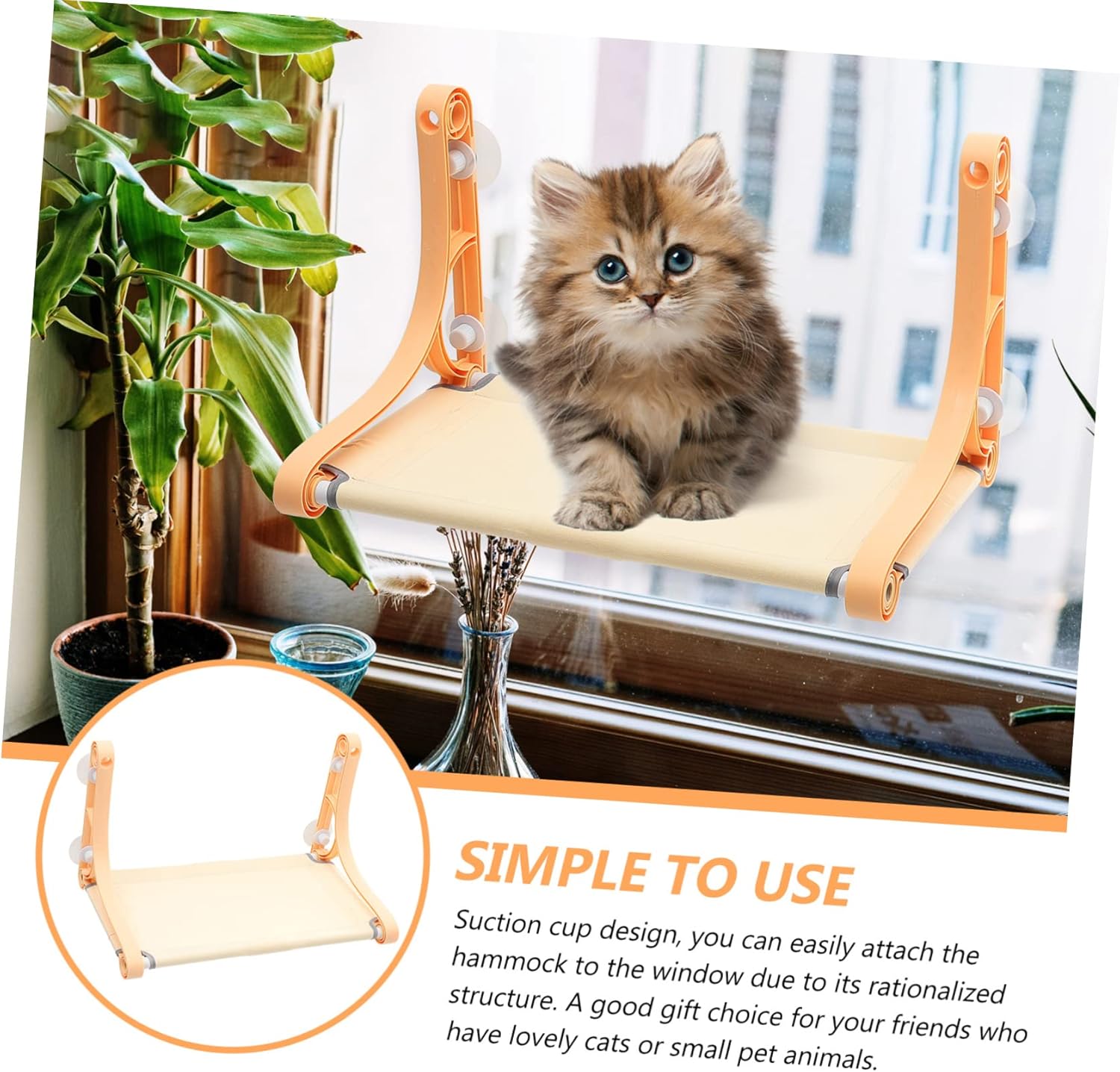 Suction Cup Cat Window Hammock Safety Cat Hammock Easy to Install PET Supply