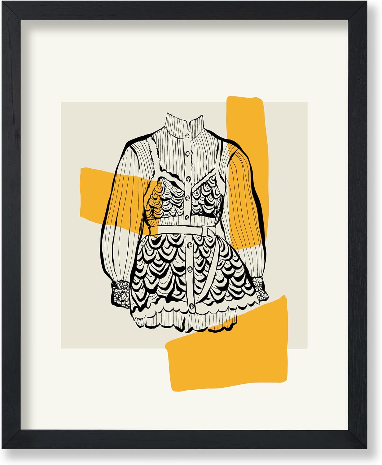 Poster Master Female Poster - Retro Fashion Print - Chic Dress Art - Trendy Design - Modern Design - Boho Decor - Abstract Design - Aesthetic Living Room or Girl's Bedroom Decor - 8x10 UNFRAMED