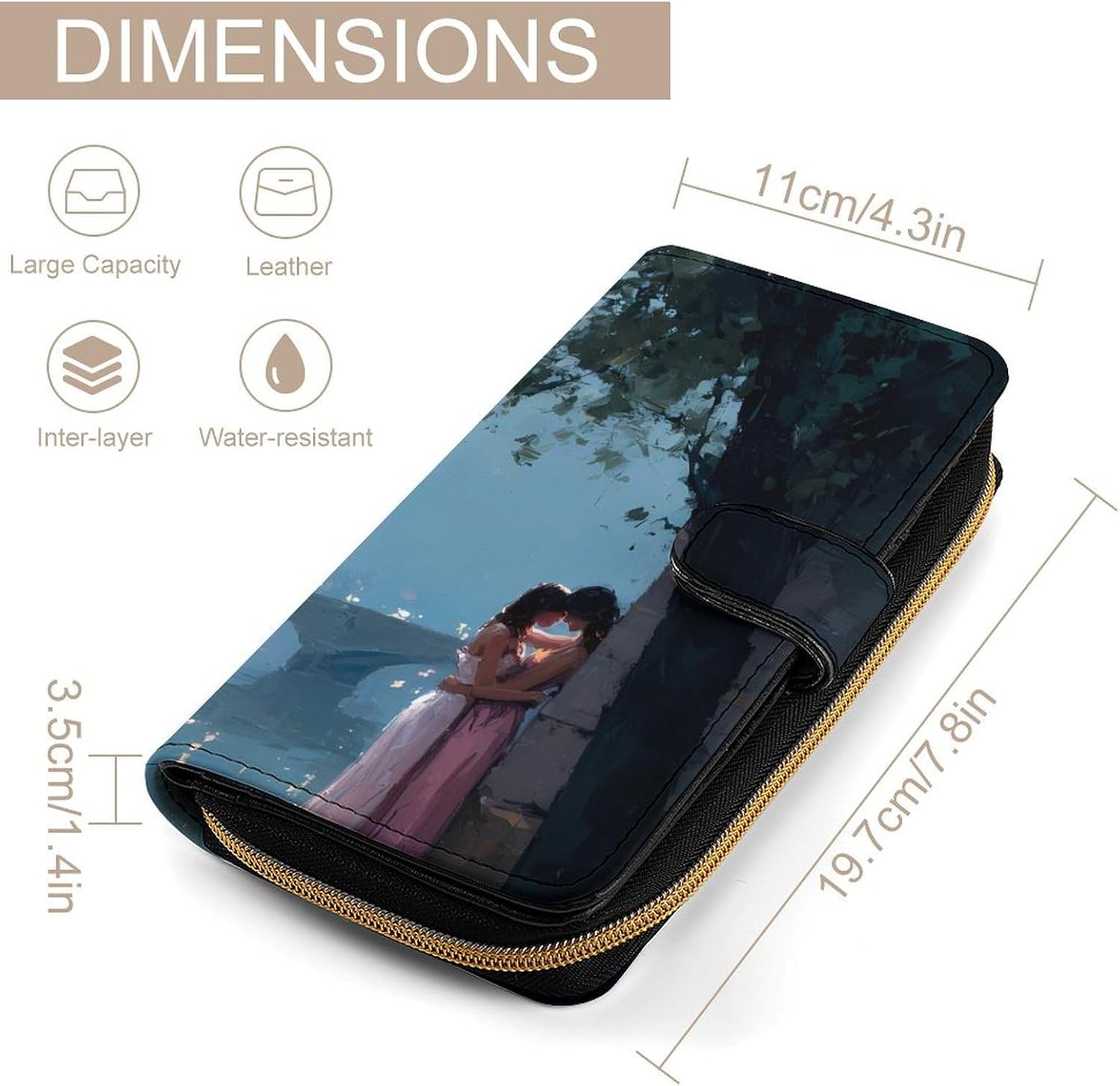 Vintage Lesbian Lovers Women's Long Wallets Leather Purse Fold Clutch Credit Card Holder