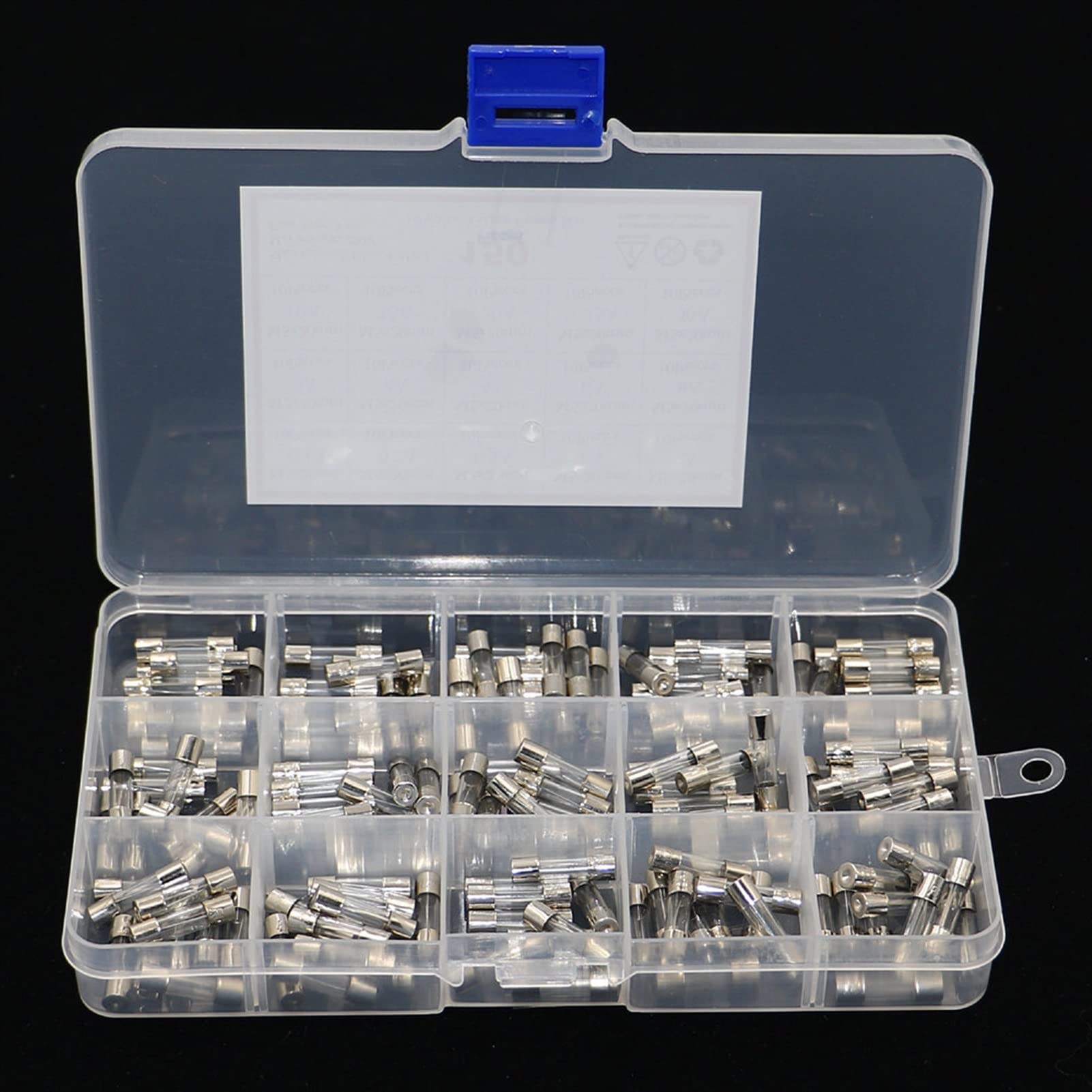 AVSBBYEPS Fuse 150Pcs/Box 5x20mm Fast-Blow Glass Assorted Kit 0.1A .2A .5A 3A 4A 6A 8A 10A 15A 20A 25A 30A Tube Mix Set