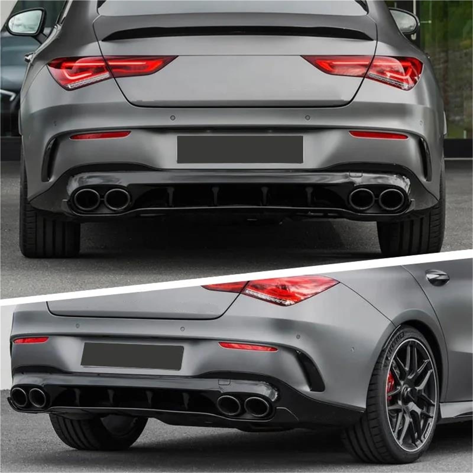 Spoiler Posteriore Per Mercedes Per Benz CLA-Class C118 CLA35 CLA45 AMG 2019 + Auto Paraurti Posteriore Spoiler Air Vent Copertura Gloss Nero Di Carbonio Diffusore Paraurti(Nero lucido)