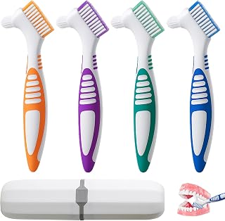 Menibeuty Prothesenbürste 4er-Set, weiße Tasche