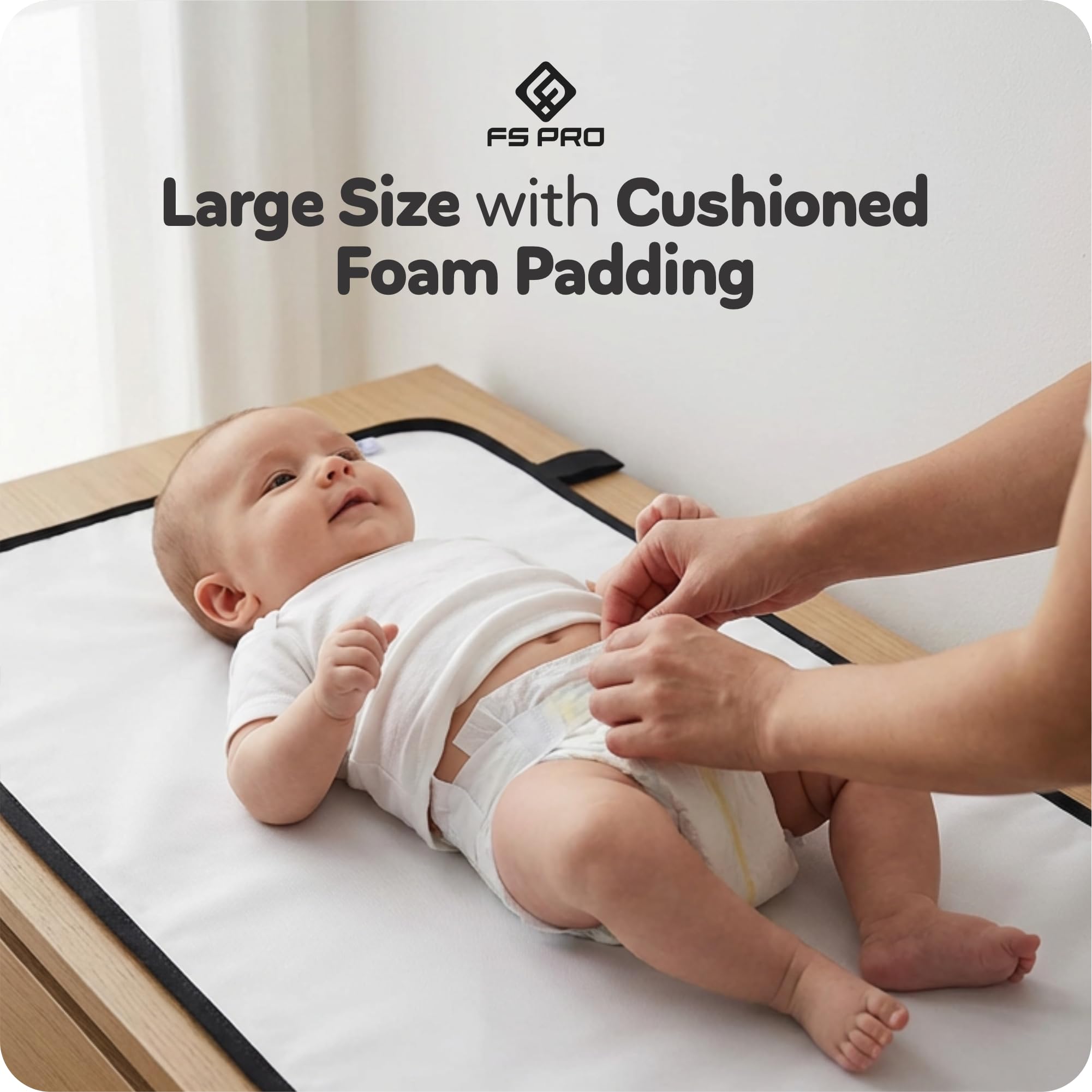 FS Pro Baby Portable Nappy Changing Mat - Foldable Travel Wipe Clean Large Waterproof Change Mat Padded (Multicolor) - Image 3