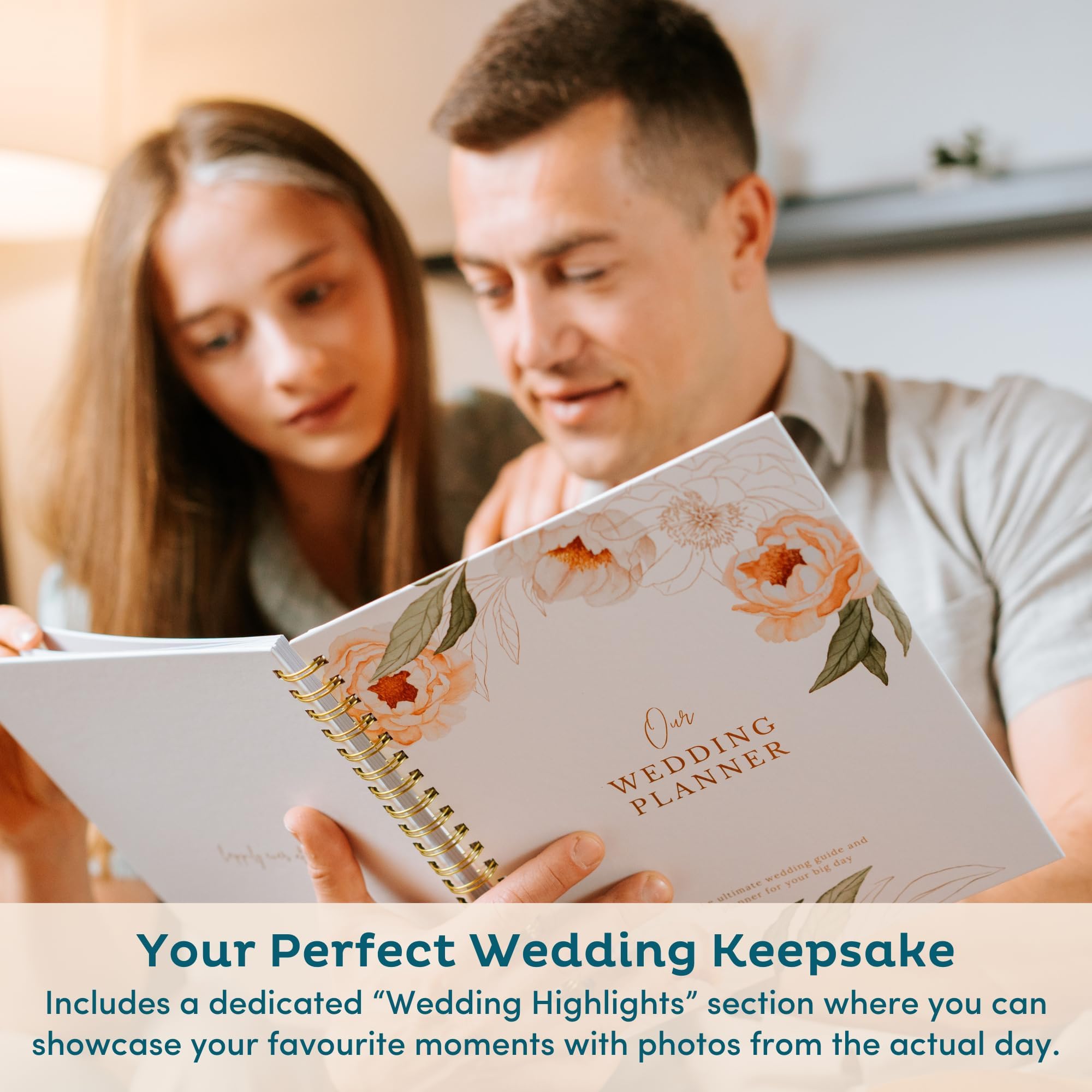Timeless Premium Wedding Planner Book and Organizer – Timeless Premium Wedding Planner Book and Organizer – Wedding Planning Book, Comprehensive Keepsake & Countdown Binder, Perfect Engagement Gift for Women, 11" x 9" (Blossom)