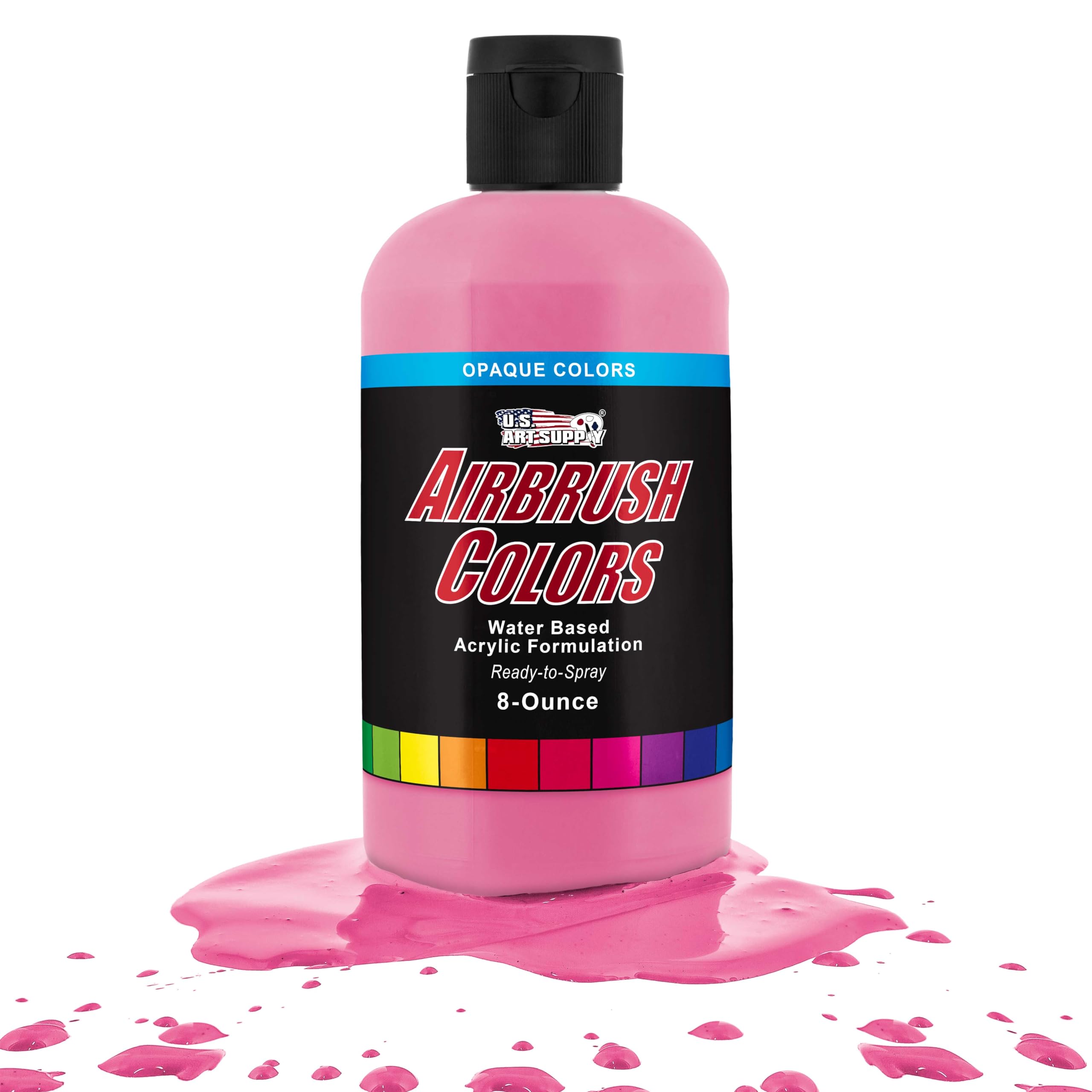 US Art Supply 8-Ounce Opaque Pure Pink Airbrush Paint