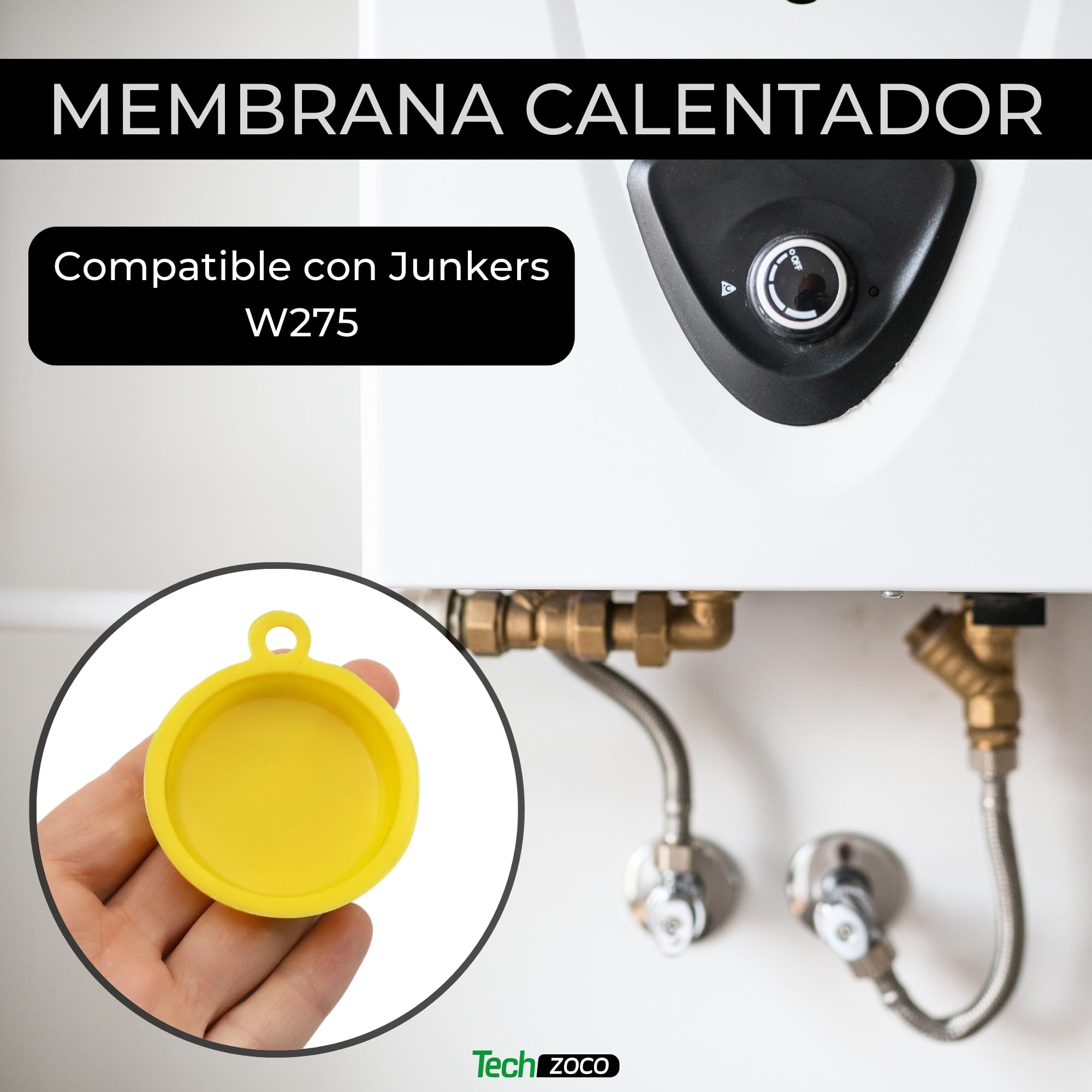 CHEFZOCO Membrana Calentador de Agua, Membrana Calentador de Gas, membrana de válvula hidráulica, Código original 700503050=8700503100, Diámetro 51 mm, 1 Agujero, Compatible con Junkers W275