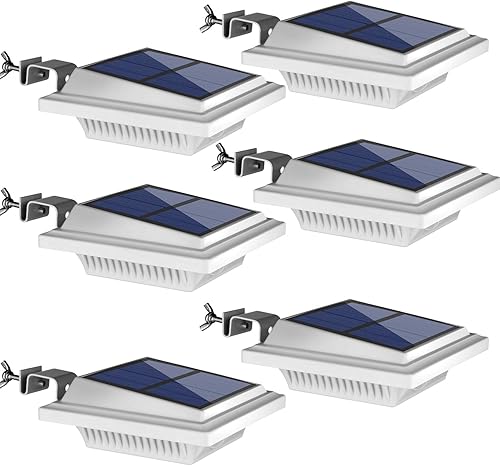 Miniatura 9 de UniqueFire Luces solares de canalón para exteriores, 40 luces LED solares para exteriores, lámparas de seguridad impermeables para aleros, jardín