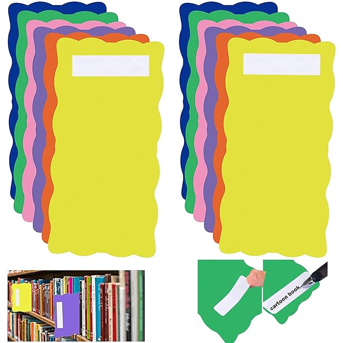 Buy Library Shelf Dividers for Shelves with 24Pcs Blank Stickers 6"x 12