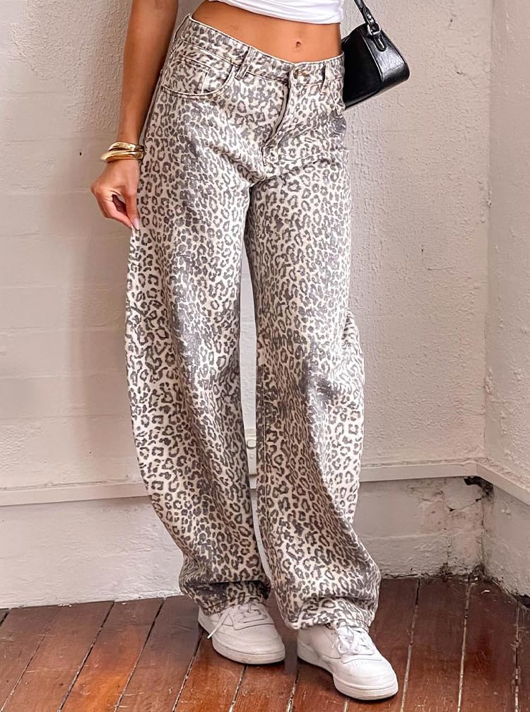 Women's Low Rise Wide Leg Pants Baggy Jeans - Image 4