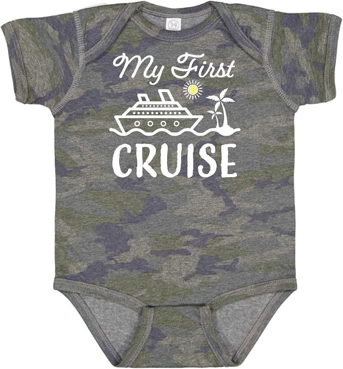inktastic My First Cruise with Cruise Ship and Palm Trees Baby Bodysuit