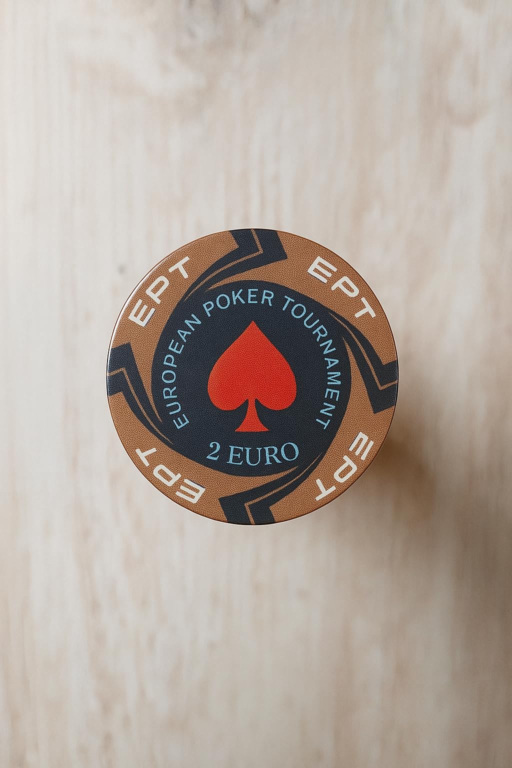 Replica EPT Ceramic Chips Value 2 Euro, for Poker Cash Games, Blister Pack of 25 Chips