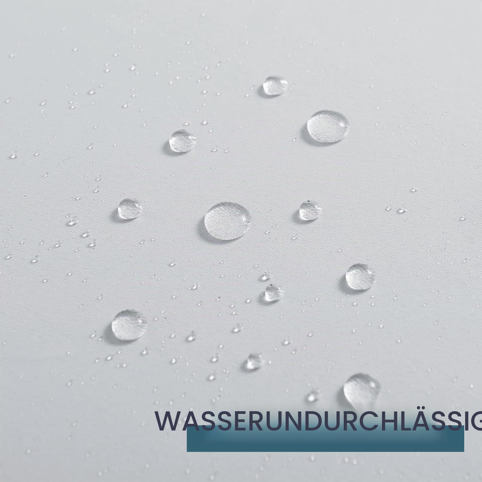 PONY DANCE Outdoorvorhang Wetterfest mit Ösen (Oben & Unten) 2er Set H 213 x B 132 cm Outdoor Vorhänge Wasserdicht Blickdichte Outdoor Gardinen für Pavillon & Terrasse, Grau-weiß