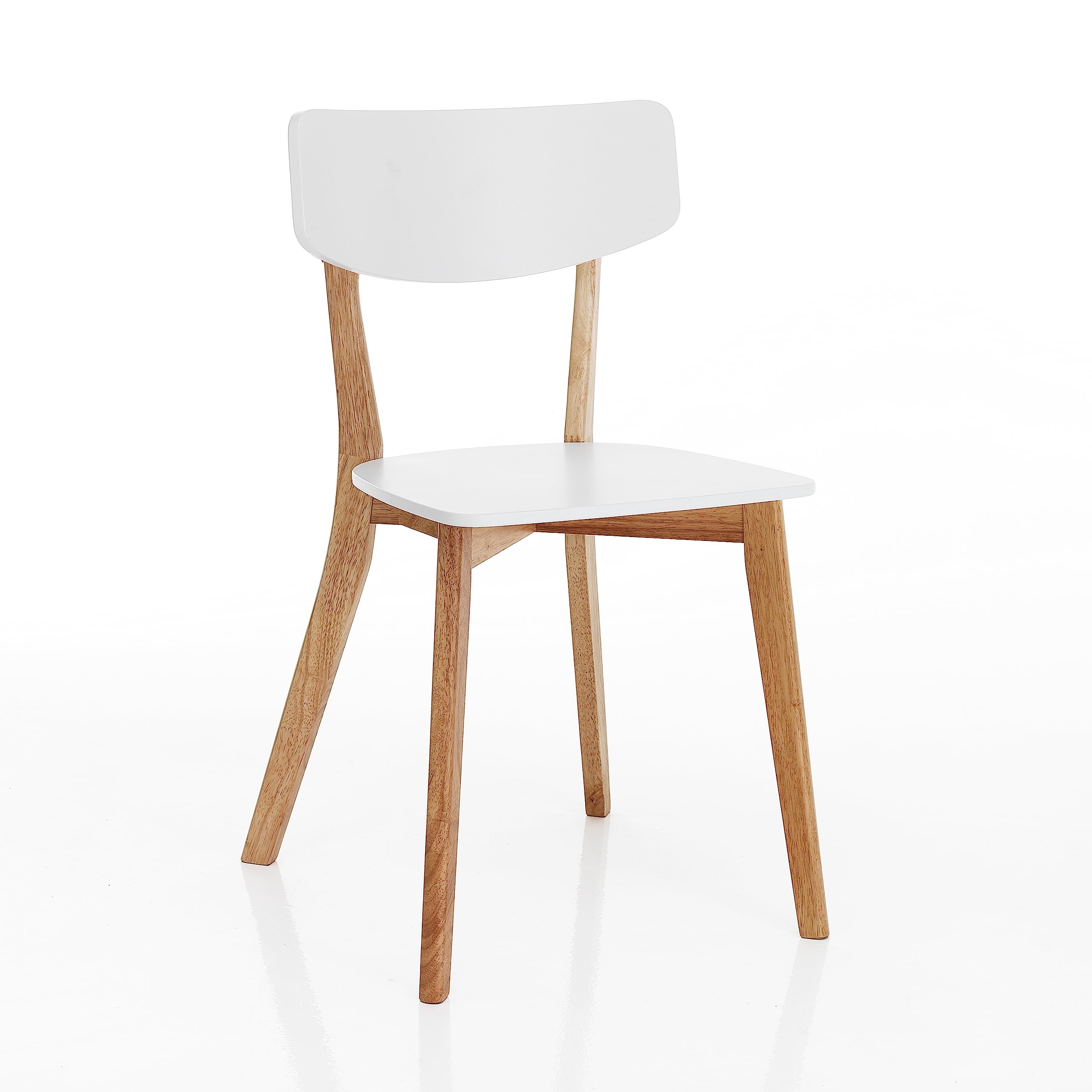 Valenza White Set of 2 Chairs Matt White Oak Height 80 x 44 x 47 cm