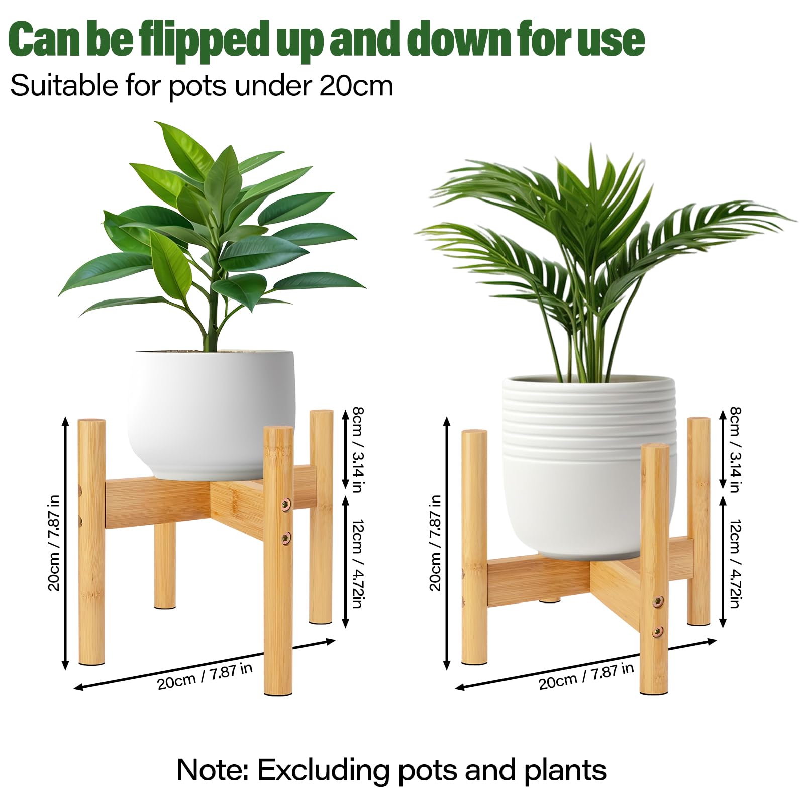 RETON Adjustable Plant Stand, Mid Century Modern Indoor Plant Stand, Wooden Plant Pot Stand for Indoor&Outdoor, Garden, Yard - Image 2