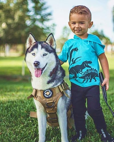 Miniatura 9 de rabbitgoo Arnés táctico para perros grandes, arnés resistente con asa, chaleco para perros de servicio sin tirones, para razas grandes, arnés