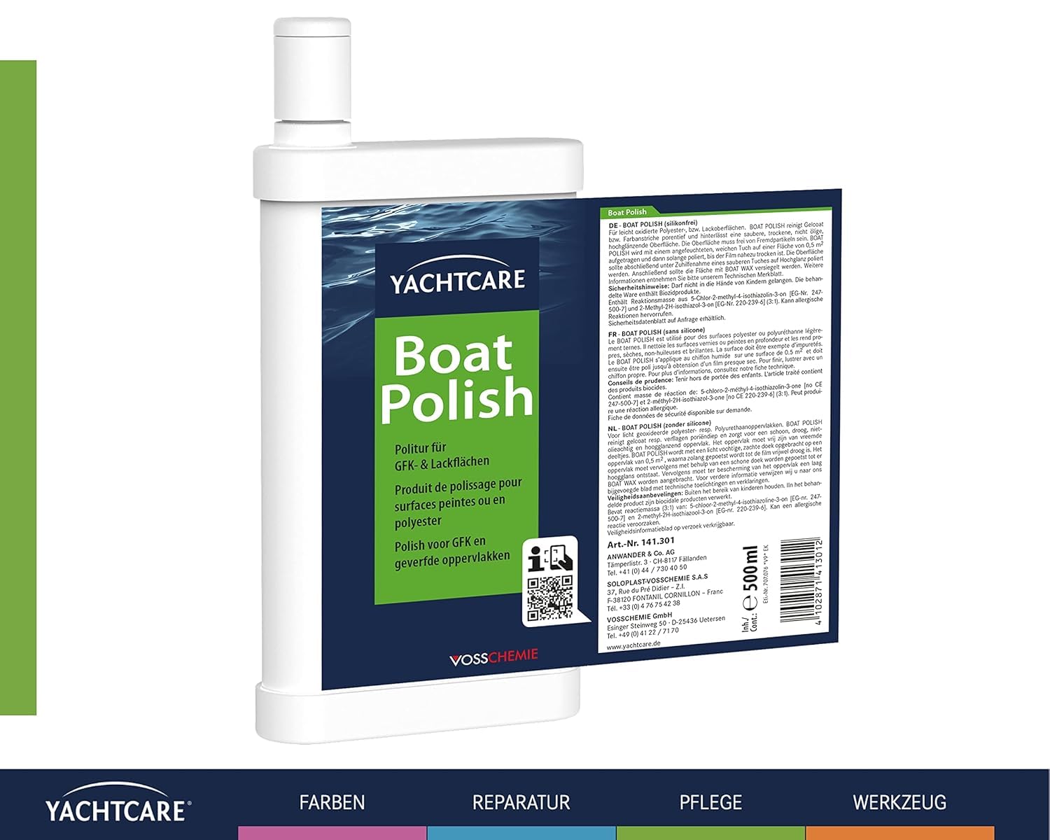 Yachtcare Boat Polish 500 ML – Lucidante per barca, caravan e altre superfici in plastica