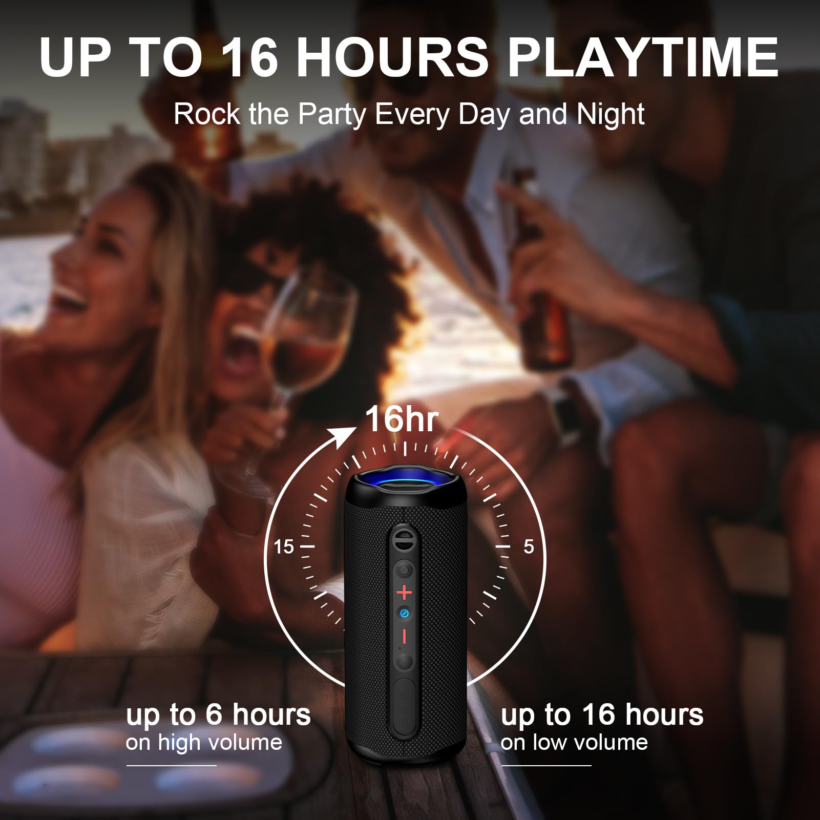 Haut-parleur Bluetooth sans fil, son stéréo puissant, Bluetooth 5.3, mini haut-parleur Bluetooth étanche IPX5, 30 heures d'autonomie, jumelage TWS pour extérieur, maison, fête, plage, gadgets d'été,