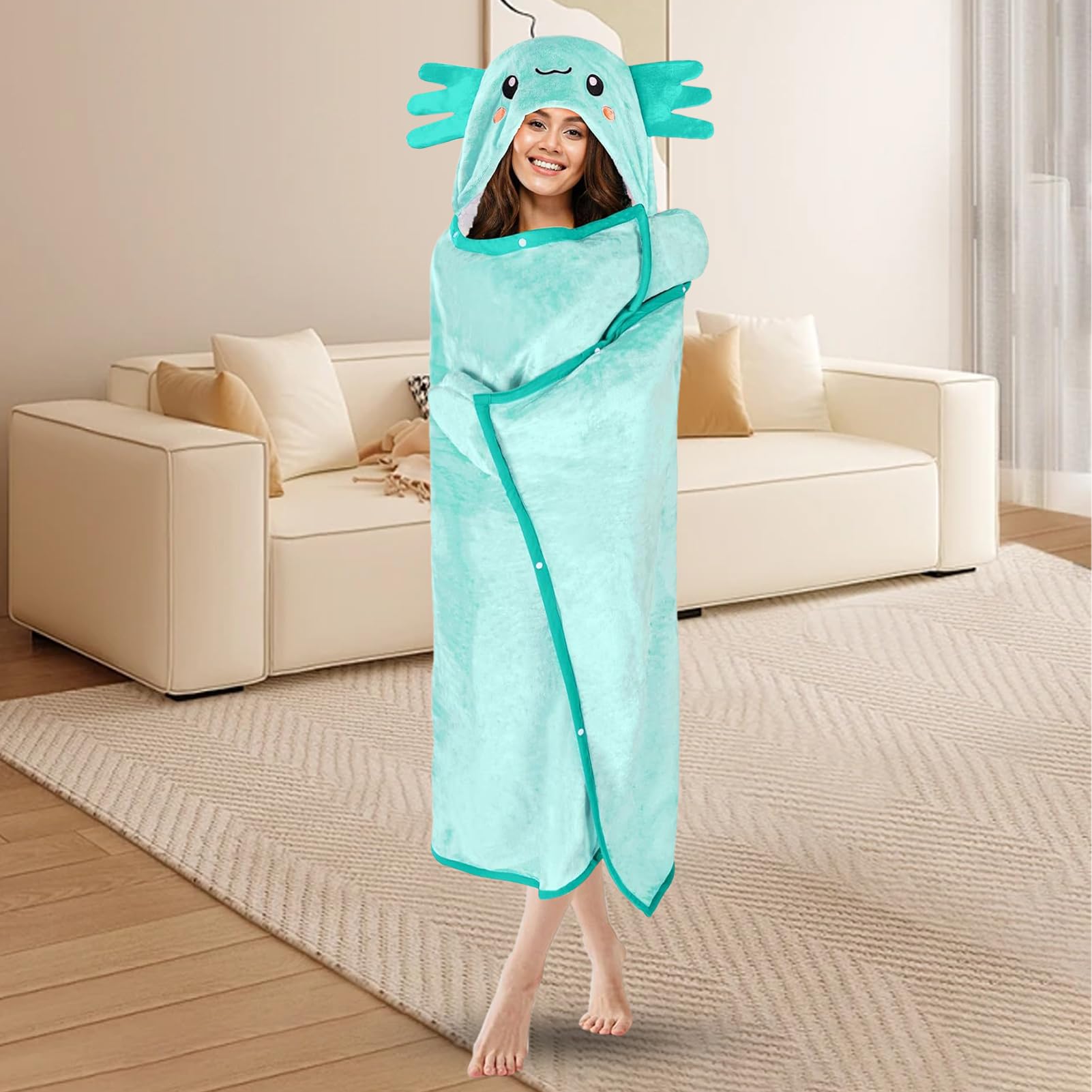 Couverture à capuche - Couverture à capuche - Couverture douce - Portable - Sweat à capuche chaud - Couverture confortable pour hommes adultes