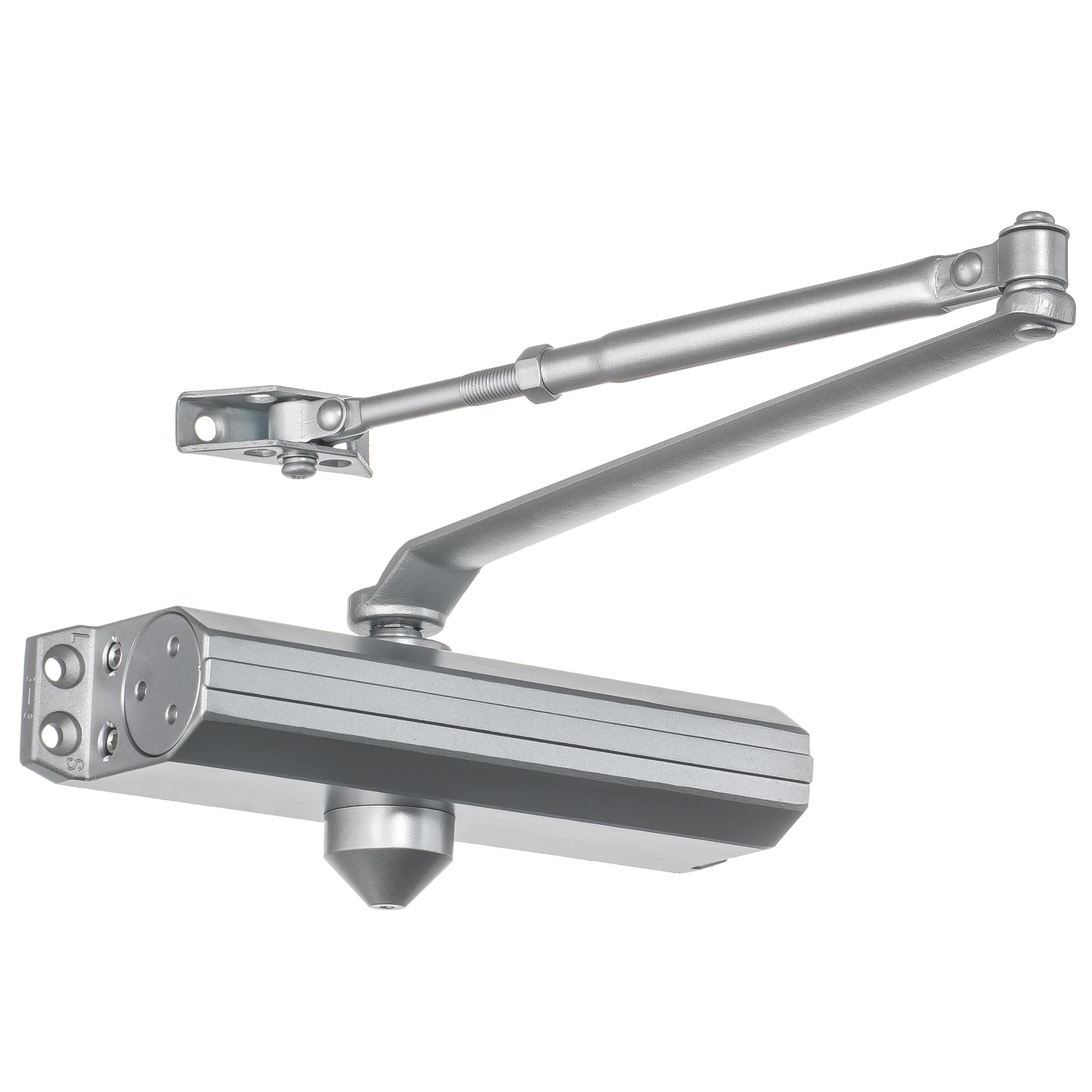 Dynasty Hardware Door Closer Adjustable Spring Size 3-6 Hydraulic Automatic Door Closer Series 1636 Sprayed Aluminum