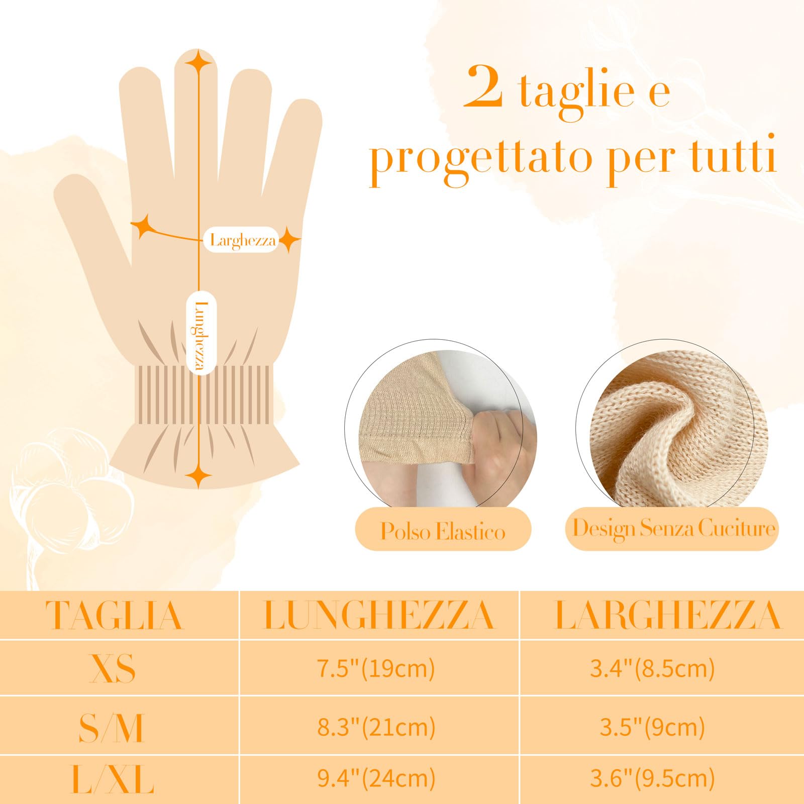 Guanti in Cotone per Eczema con Dita Touchscreen | Guanti Idratanti per Mani Secche, SPA, Cura Delle Mani(2 Paia)