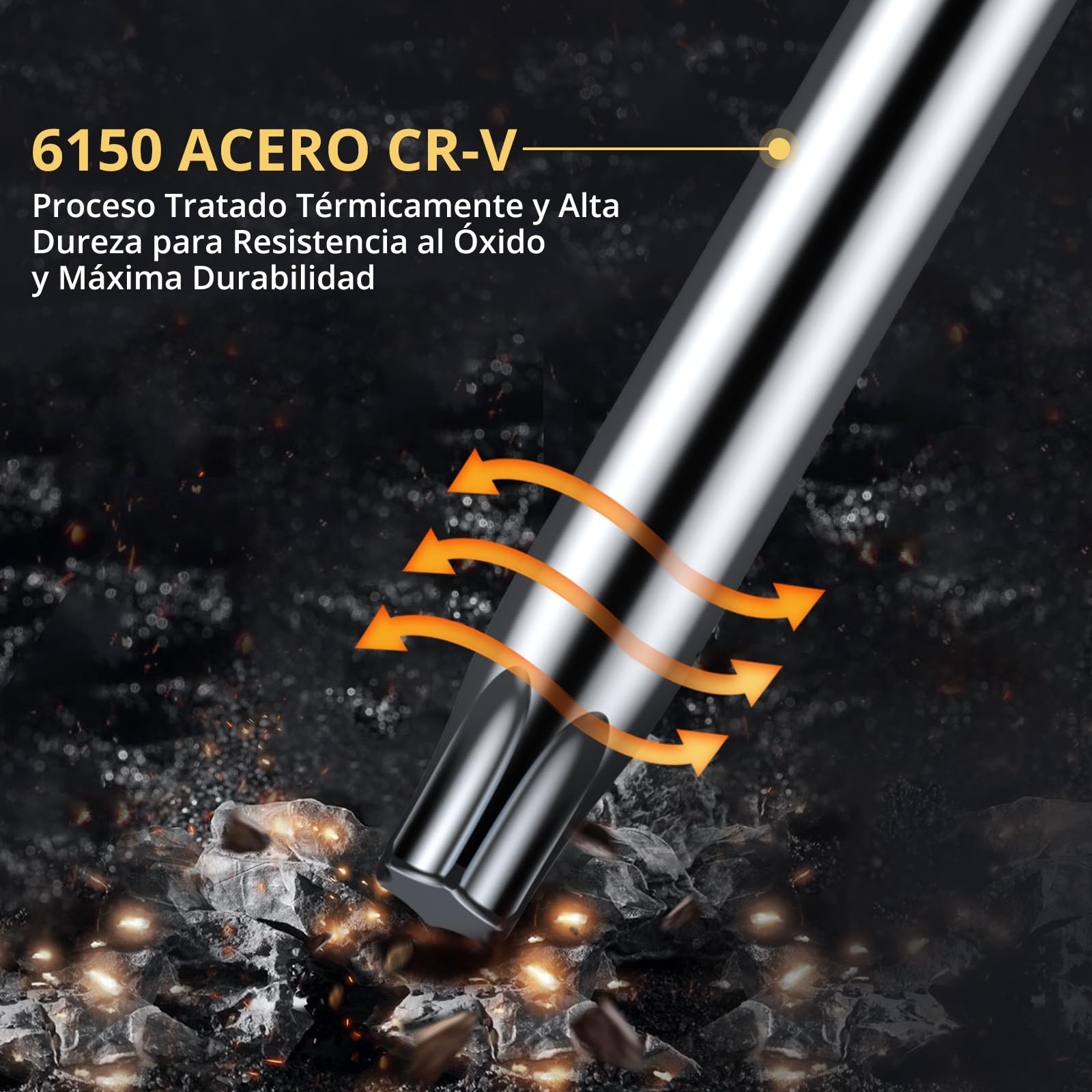 AMTOVL Juego de 10 Llaves Torx con Mango en T, T10-T55 para Reparación de automóviles y Bicicletas,Juego de 10 Piezas con Caja de Almacenamiento