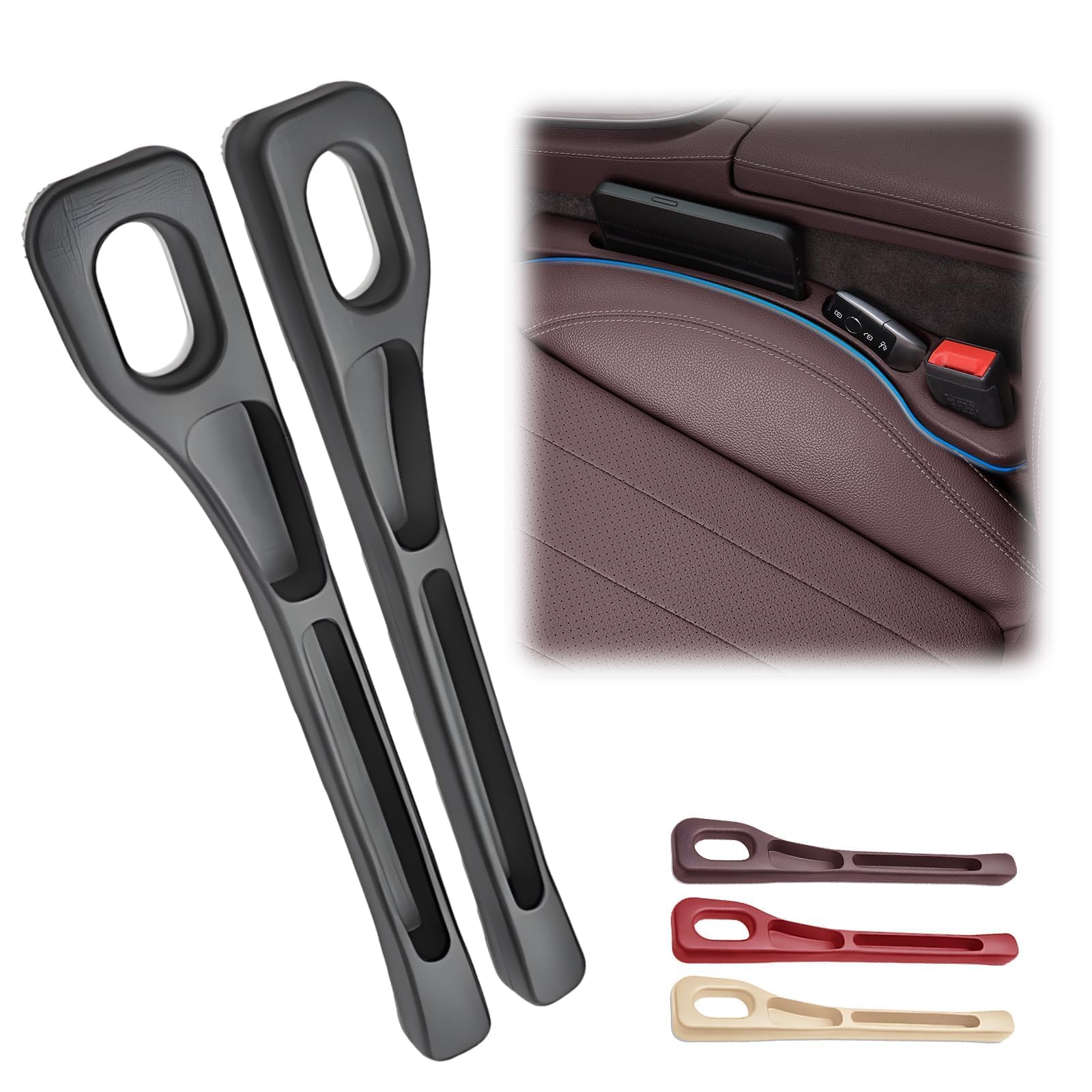 WENINETIES 2Pcs Car Seat Gap Filler Organiser for VW Taigo 2021-2022 2023, Vehicle Mounted Gap Leak Proof Filling Strip Car Seat Side Gap Fillers ,Black